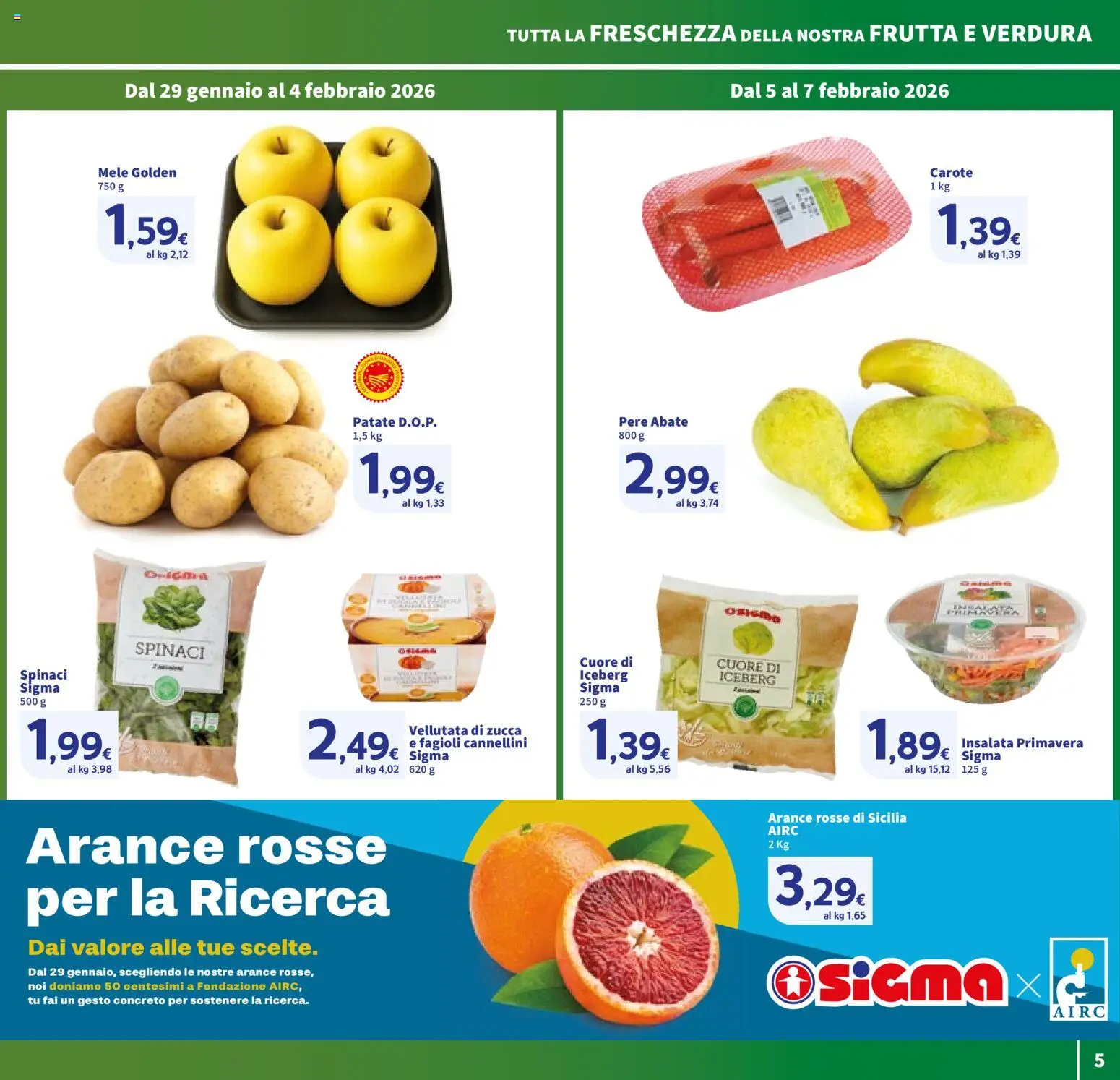 Volantino SIGMA del 29.01.2026 | Pagina: 5 | Prodotti: Mele, Arance, Patate, Zucca