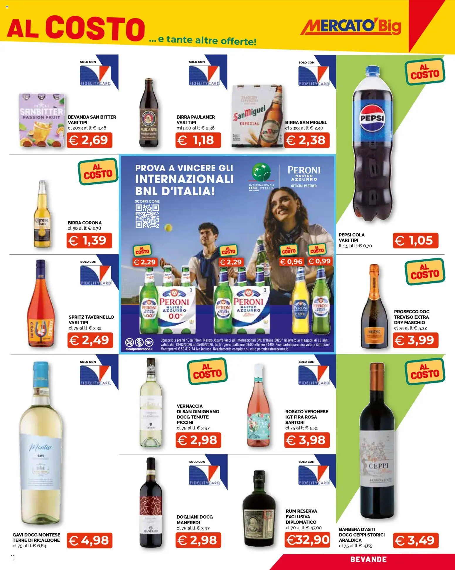 Volantino Mercatò del 09.03.2026 | Pagina: 11 | Prodotti: Birra, Prosecco, Rum, Pepsi