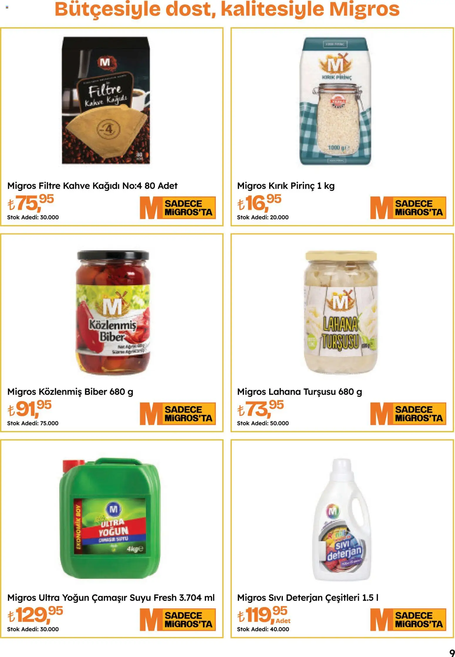 Migros Katalog - Migroskop - 16.04.2026 tarihinden itibaren geçerlidir | Sayfa: 9 | Ürünler: Kahve, Deterjan, Pirinç, Lahana
