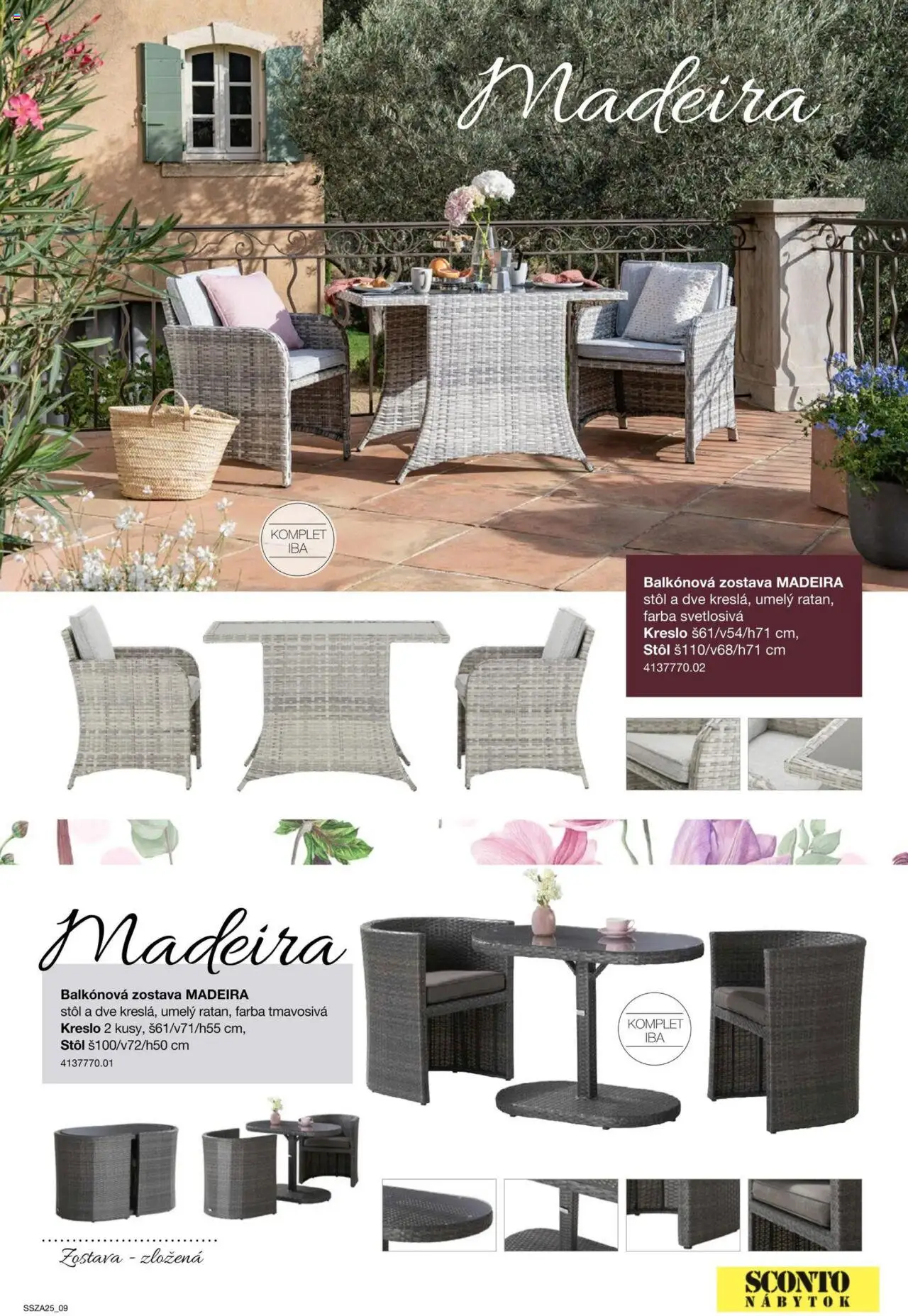 Nové Sconto nábytok akcie – leták je platný od 21.02.2025 | Strana: 9 | Produkty: Nábytok, Stôl, Balkónový nábytok
