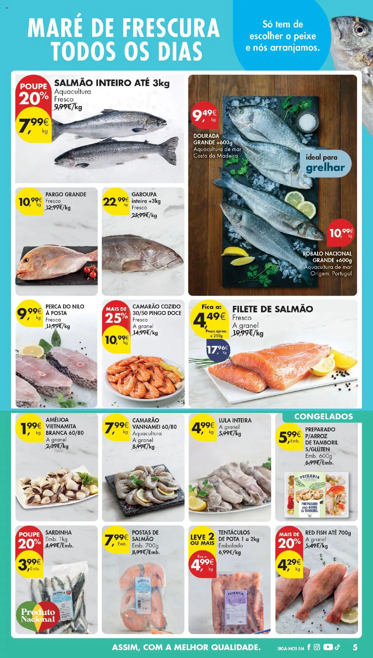 Pingo Doce Poupe Esta Semana Madeira │ válido de 19.08.2025 | Página: 5 | Produtos: Camarão, Tamboril, Arroz, Peixe