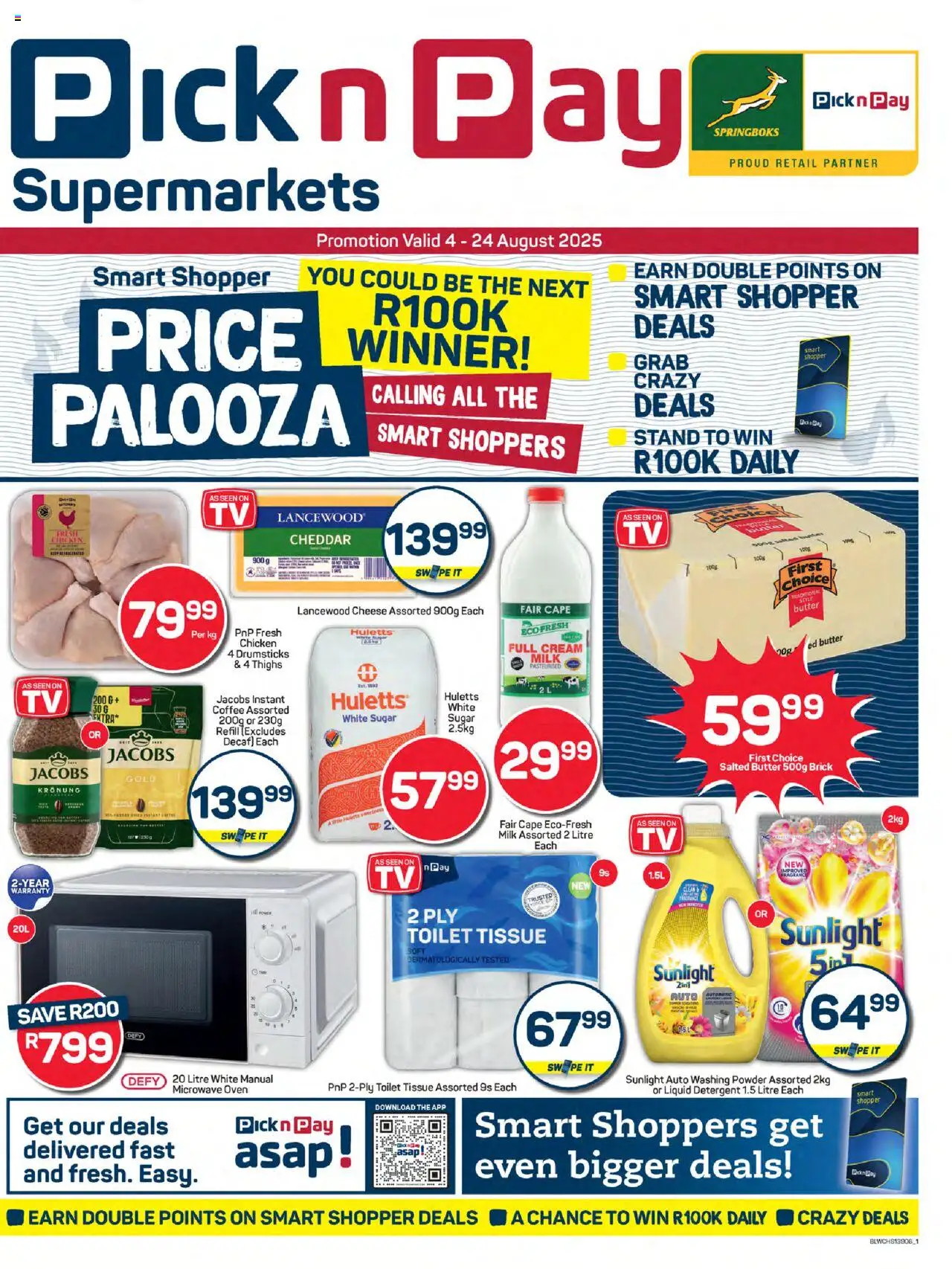 Pick n Pay Western Cape - Specials │ valid from 04.08.2025 | Page: 1 | Products: Microwave oven, Microwave, Chicken, Sugar