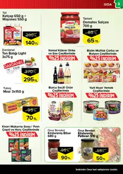 24.03.2026 tarihinden itibaren geçerli olan Onur Market kataloğu önizlemesi | Sayfa: 3