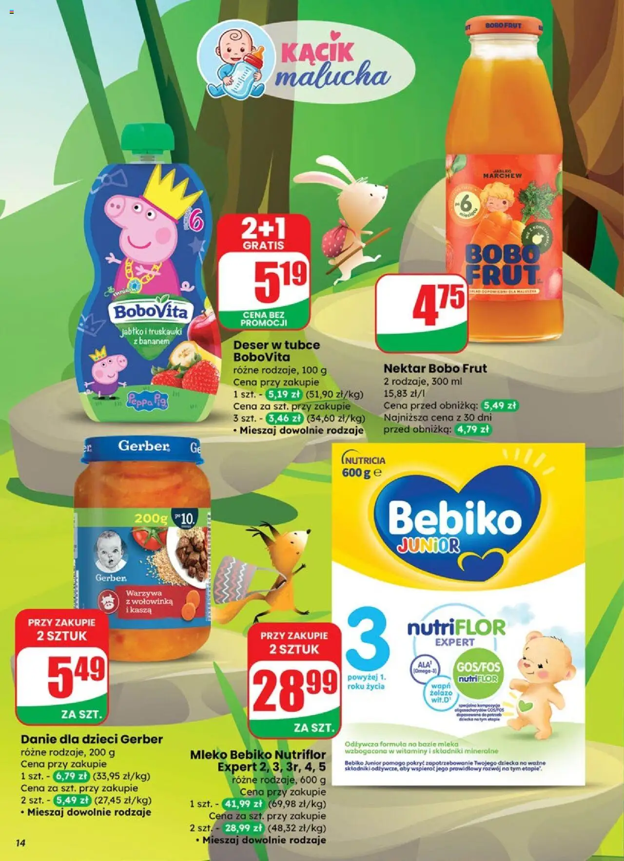Dino Gazetka od 17.09.2025 | Strona: 14 | Produkty: Żelazo, Bobo frut, Mleko, Warzywa