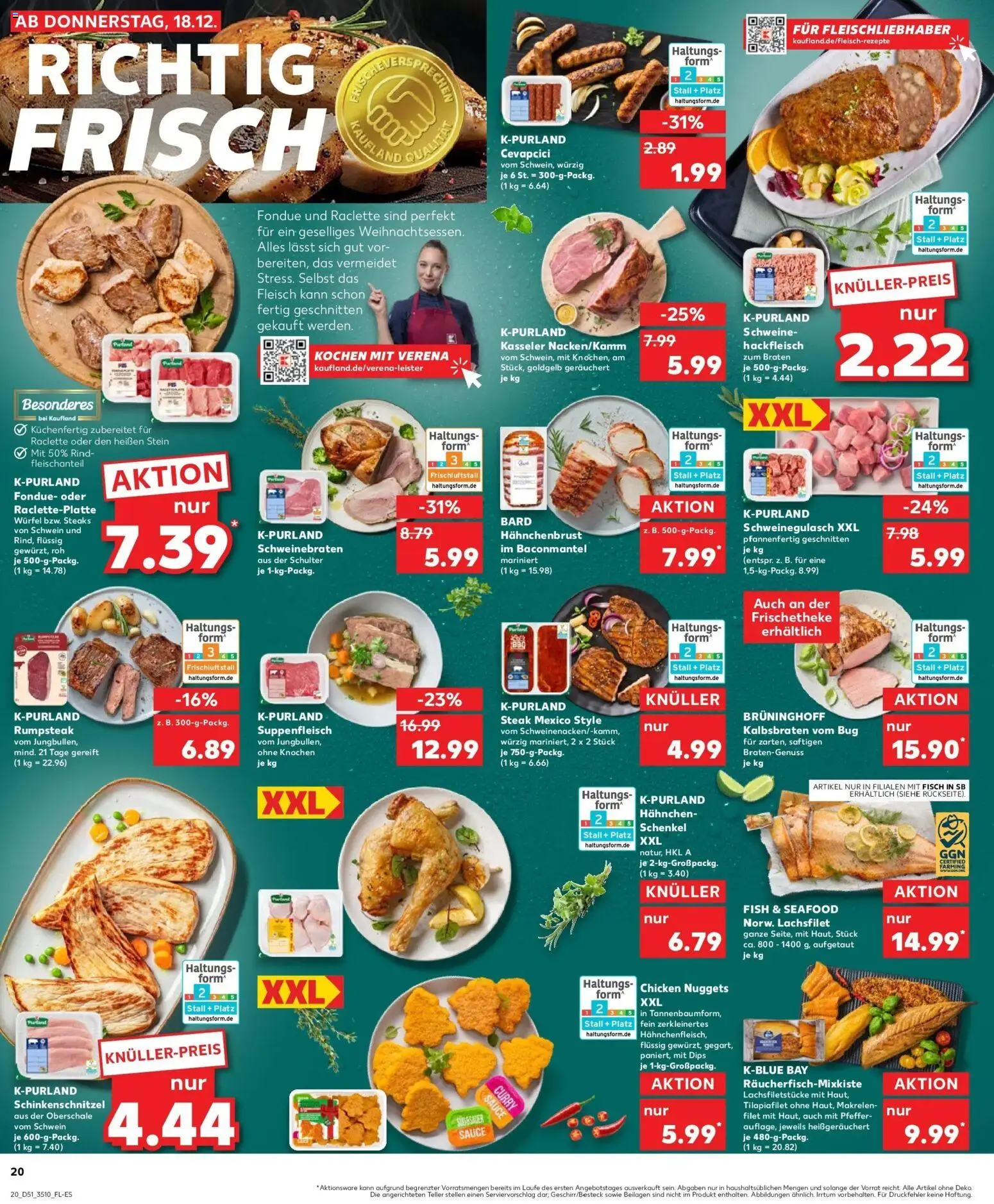 Kaufland prospekt Zwönitz	 – gültig ab 22.12.2025 | Seite: 20 | Produkte: Rumpsteak, Steak, Hackfleisch, Hahnchenbrust