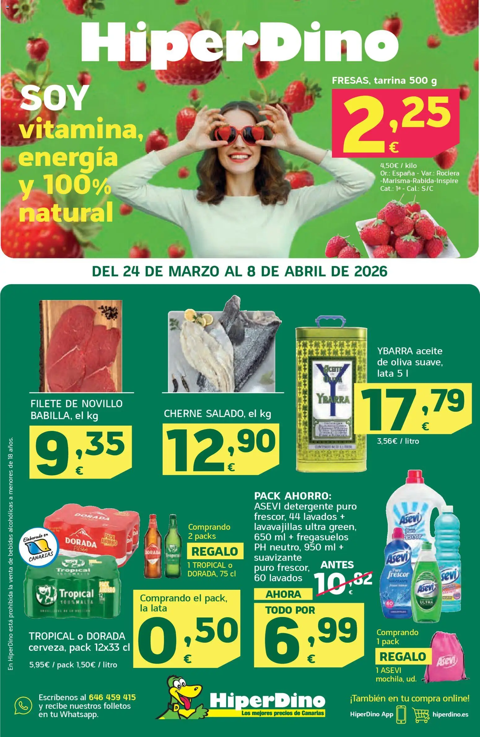 HiperDino folleto │ válido desde el 24.03.2026 | Página: 1 | Productos: Aceite, Suavizante, Lavavajillas, Filete