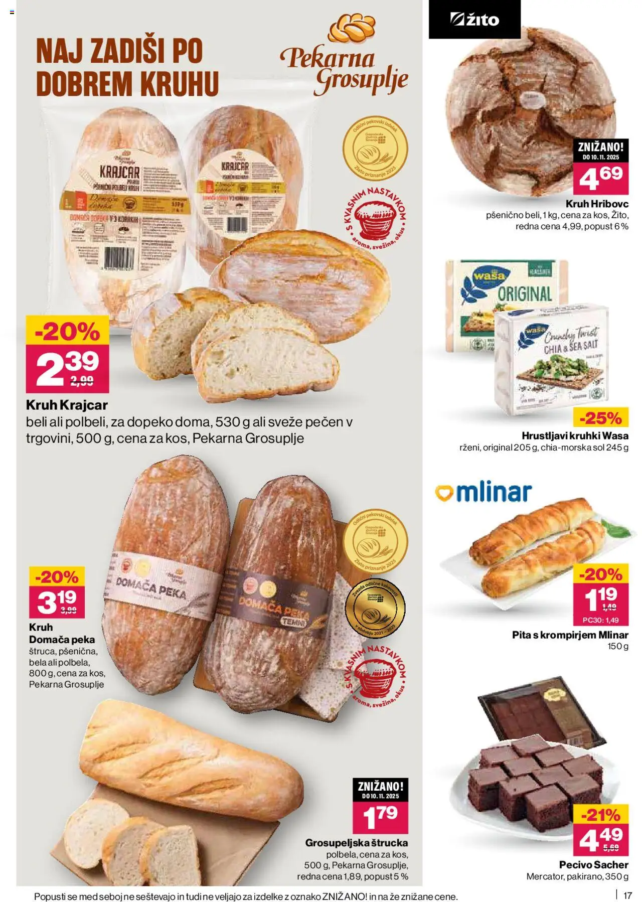 Novi Mercator katalog ponudbe – veljaven od 09.10.2025 | Stran: 17 | Izdelki: Štručka, Pita, Kos, Sol