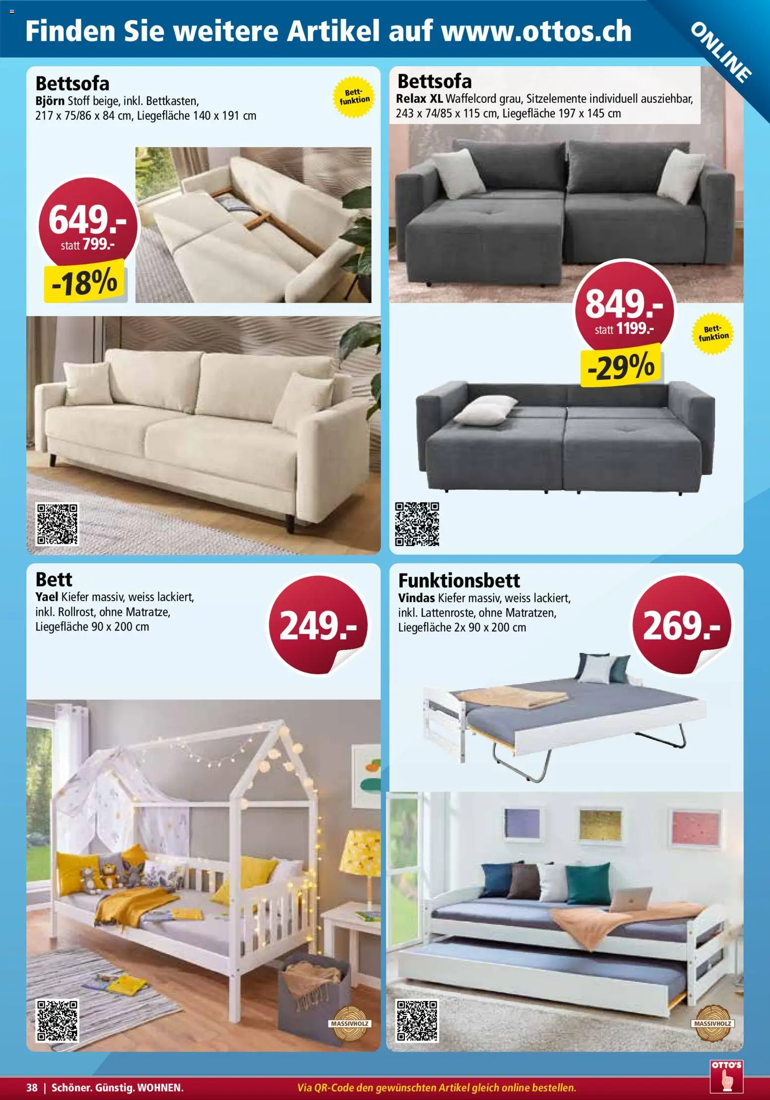 Otto's Aktionen Möbelflyer – gültig ab 01.01.2026 | Seite: 38 | Produkte: Bett