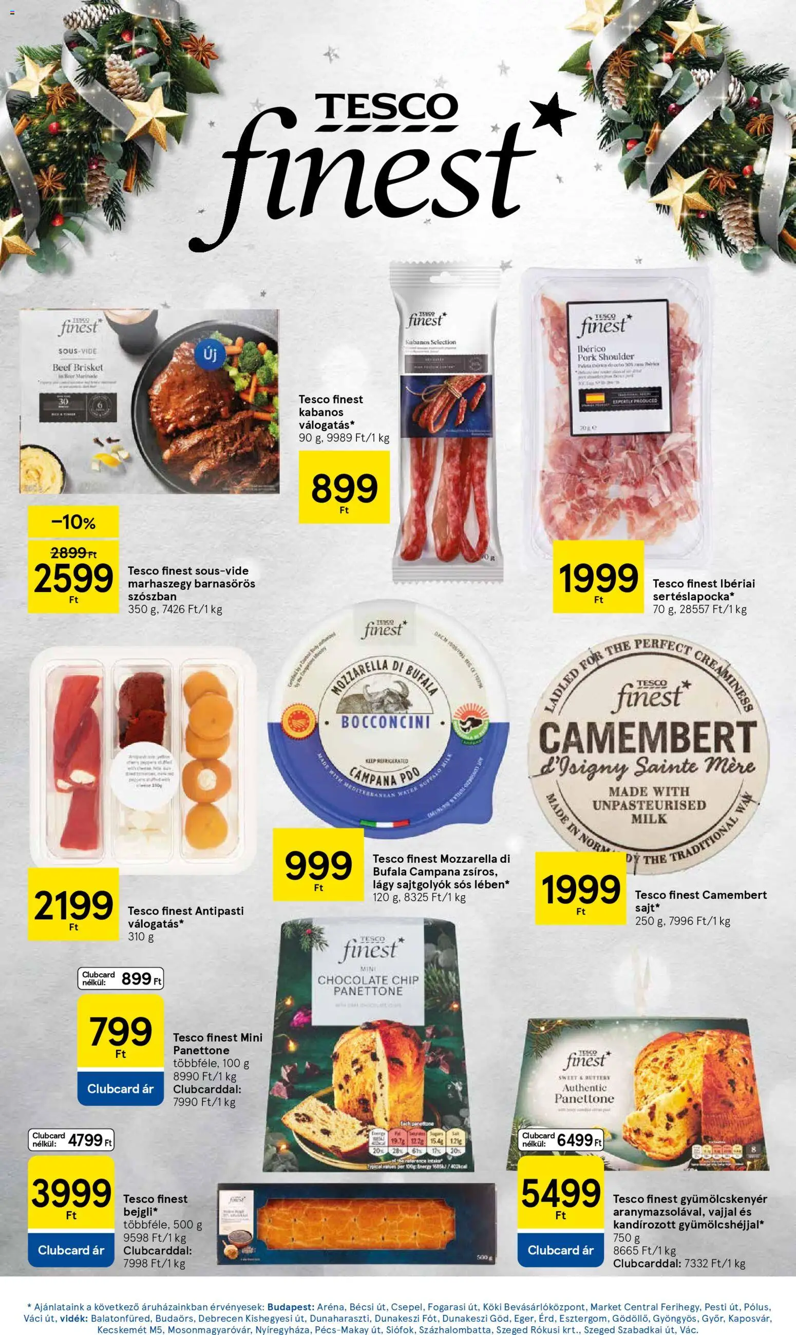 Tesco akciós ujság - amely érvényes a következő dátumtól: 11.12.2025 | Oldal: 11 | Termékek: Mozzarella, Panettone, Antipasti, Camembert
