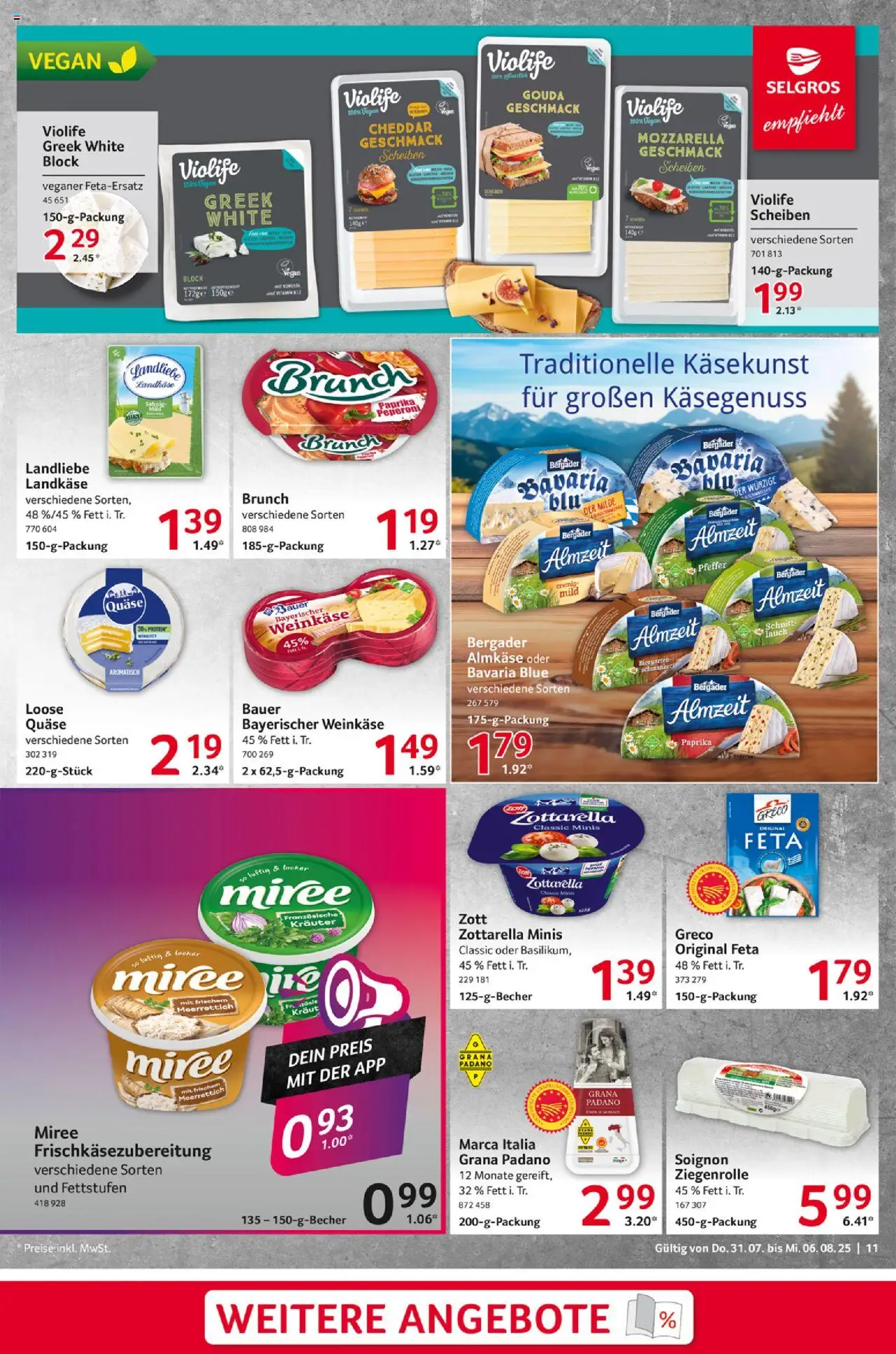 Selgros Prospekt 	 - gültig ab dem 31.07.2025 | Seite: 11 | Produkte: Feta, Mozzarella, Paprika, Pfeffer