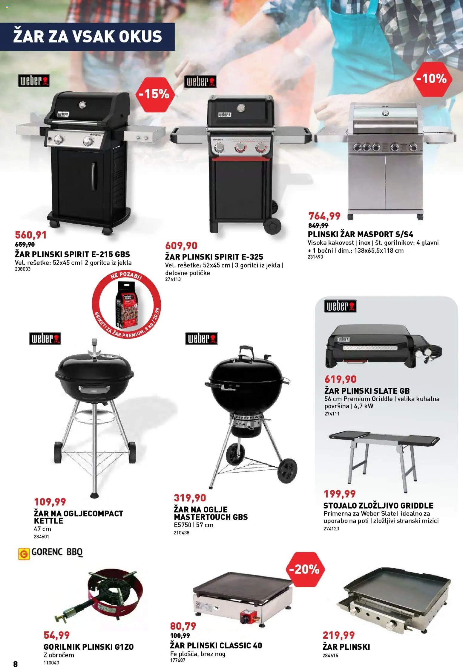 Novi Inpos katalog ponudbe – veljaven od 09.04.2026 | Stran: 8 | Izdelki: Plinski žar, Zar