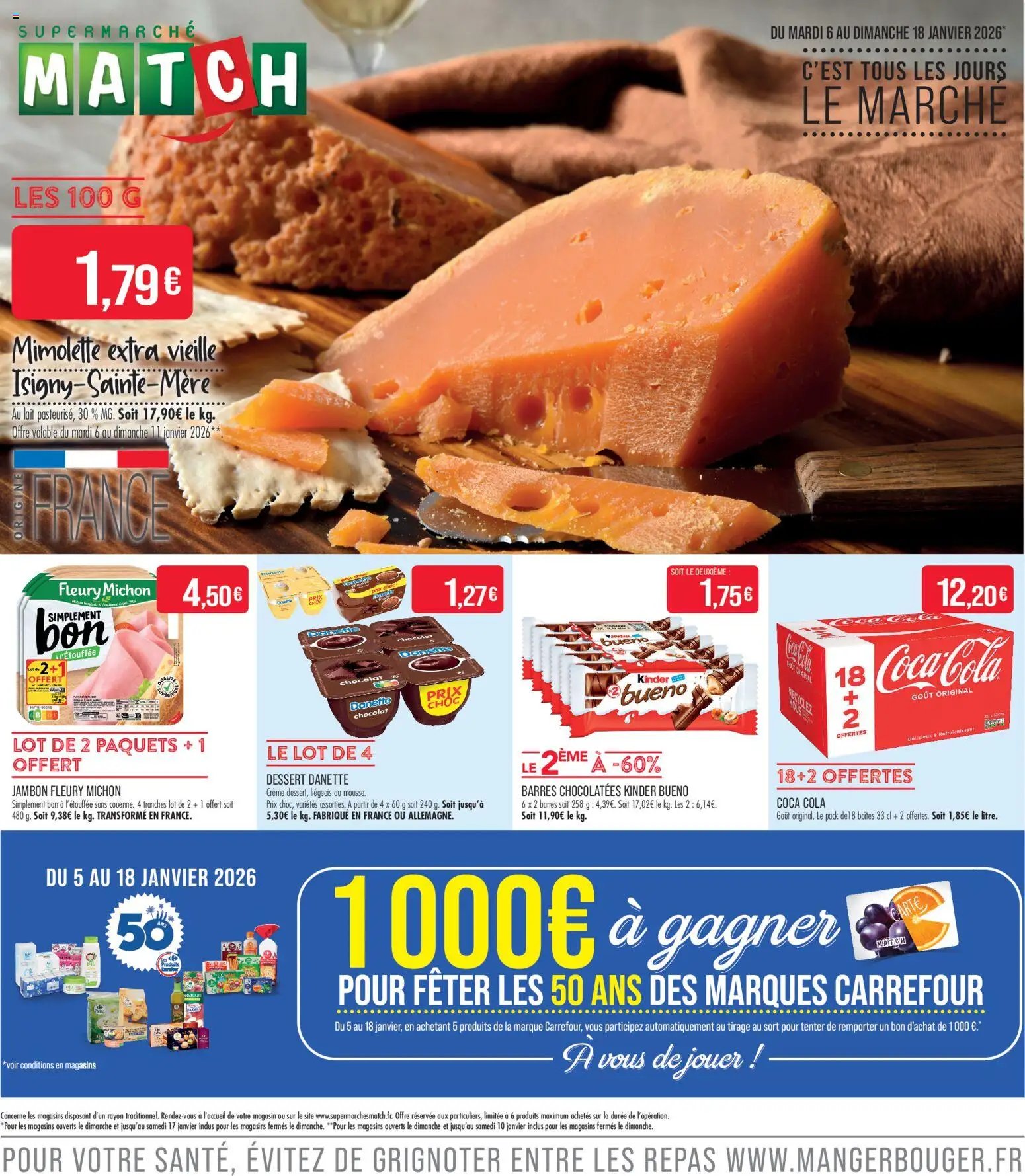 {H1} | Page: 1 | Produits: Lait, Coca cola, Jambon, Crème