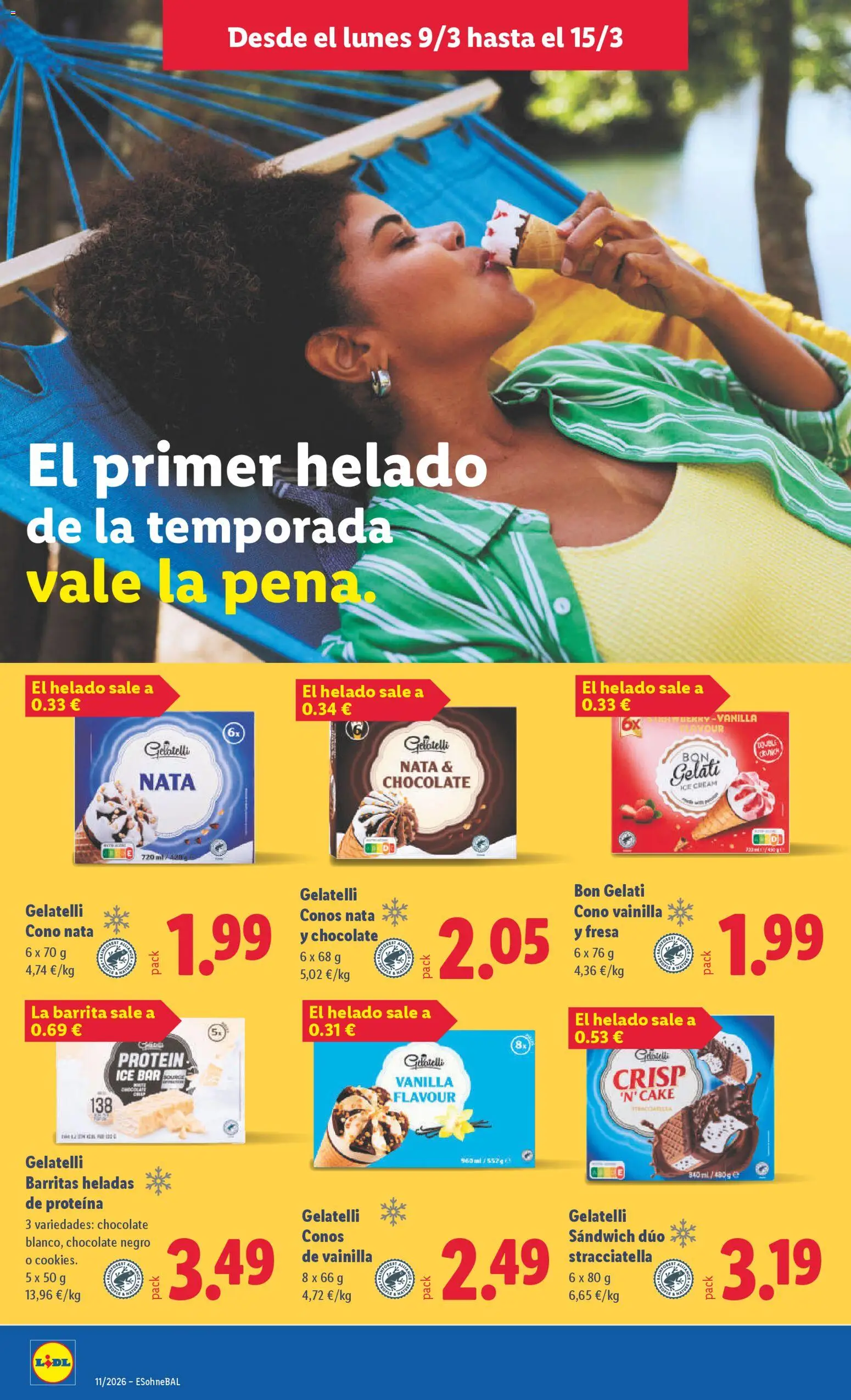 Lidl folleto │ válido desde el 09.03.2026 | Página: 22 | Productos: Chocolate, Helado
