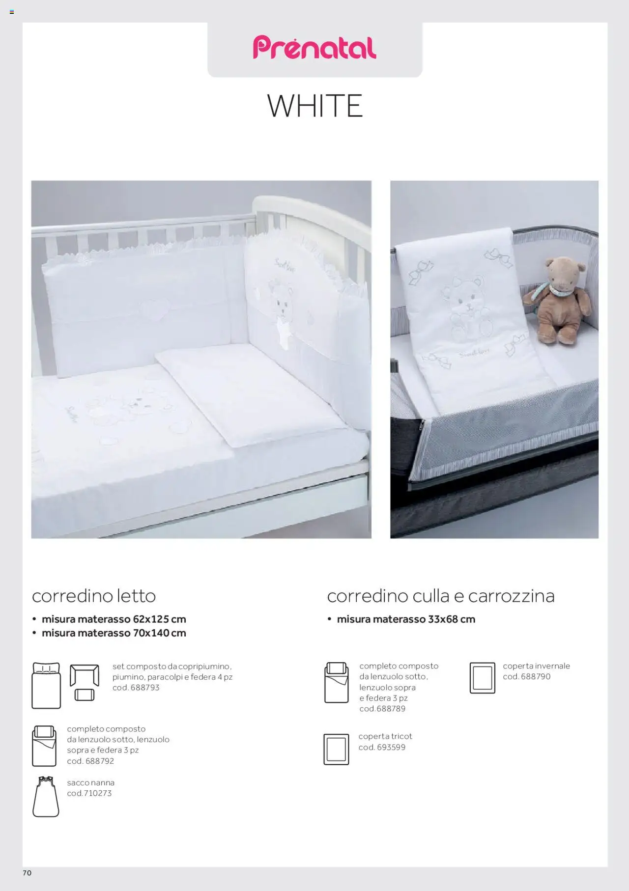 Volantino Prenatal del 01.01.2025 | Pagina: 63 | Prodotti: Culla, Materasso, Coperta, Federa