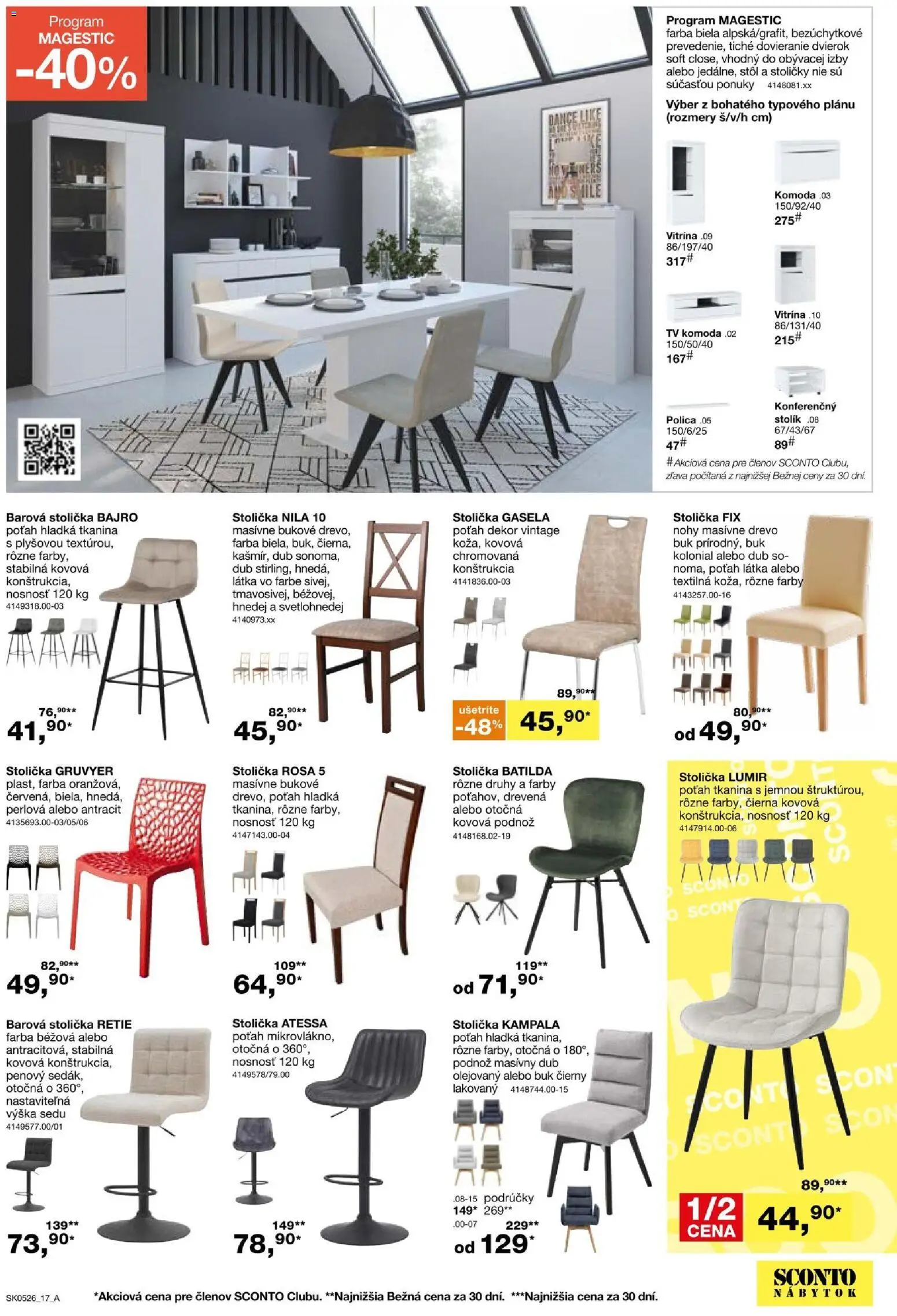 Nové Sconto nábytok akcie – leták je platný od 25.03.2026 | Strana: 17 | Produkty: Nábytok, Barová stolička, Tv, Stoličky