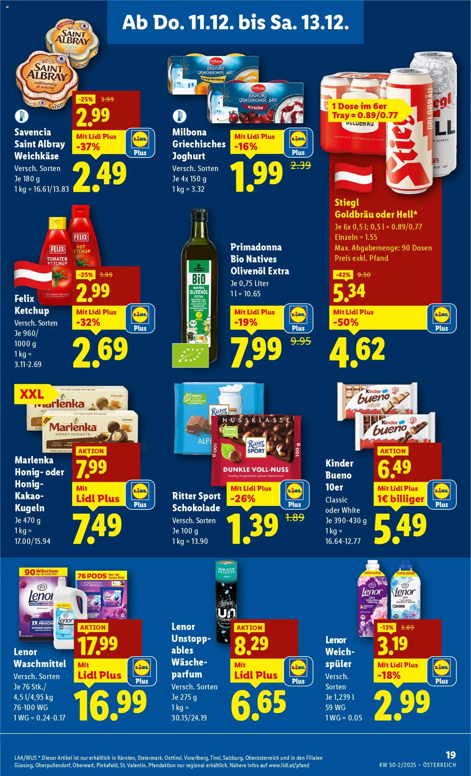 Lidl Flugblatt - Altenmarkt im Pongau, St. Johann im Pongau, Zell am See gültig ab 11.12.2025 | Seite: 21 | Produkte: Joghurt, Schokolade, Tomaten, Waschmittel
