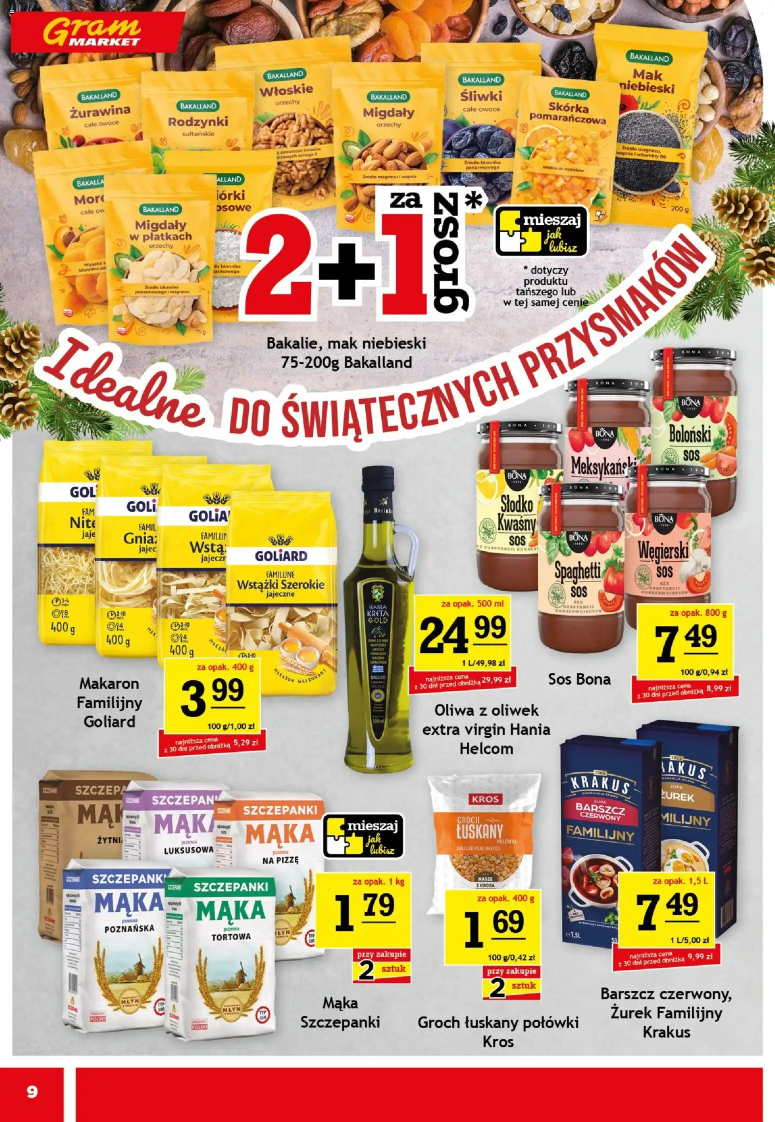 Gram Market Gazetka od 03.12.2025 | Strona: 9 | Produkty: Mak niebieski, Śliwki, Żurawina, Rodzynki