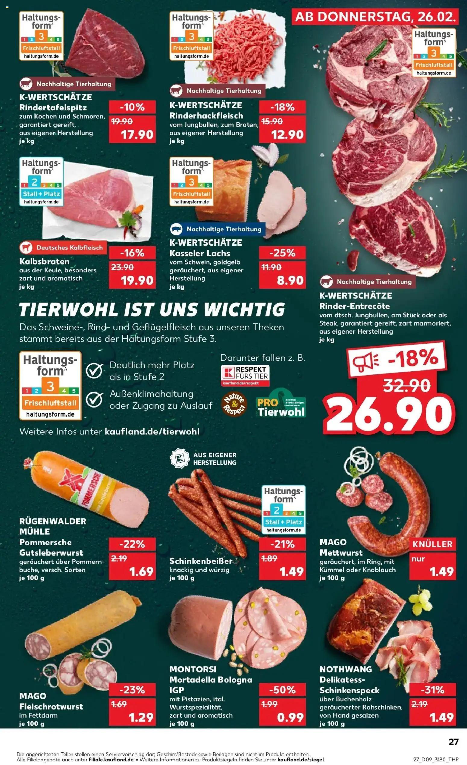 Kaufland prospekt Dallgow-Döberitz	 – gültig ab 26.02.2026 | Seite: 27 | Produkte: Mühle, Lachs, Knoblauch, Steak