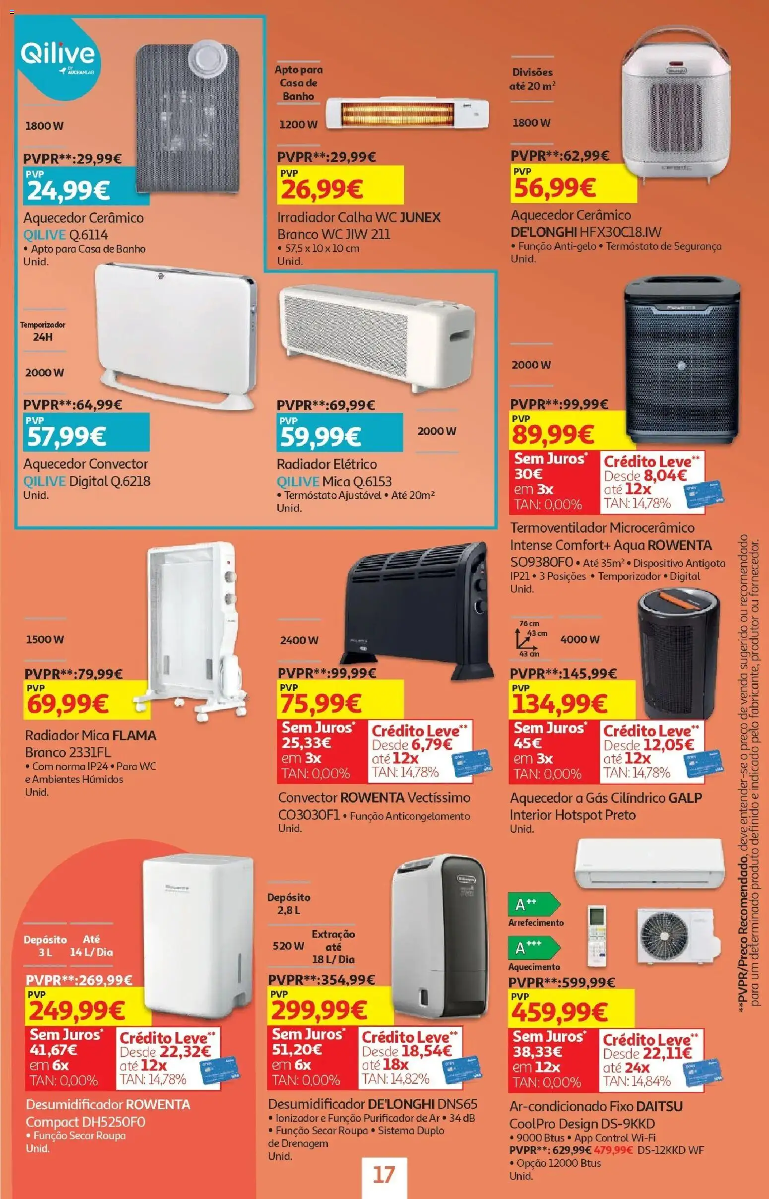 Auchan - O bem-estar começa em casa! │ válido de 26.12.2025 | Página: 17 | Produtos: Aquecedor, Purificador de ar, Banho, Desumidificador