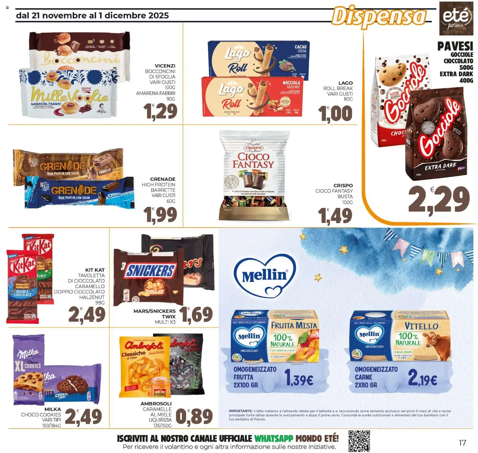 Volantino Eté del 21.11.2025 | Pagina: 17 | Prodotti: Cioccolato, Caramelle, Vitello, Cacao