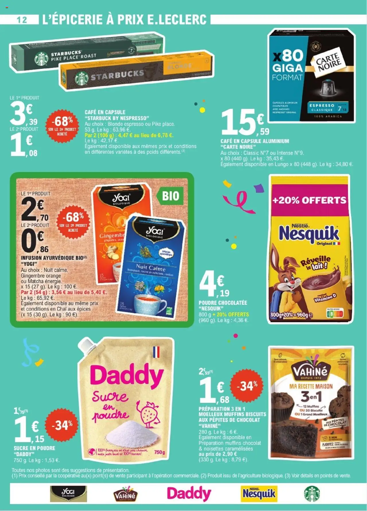  | Page: 12 | Produits: Matcha, Pépites de chocolat, Poudre, Café