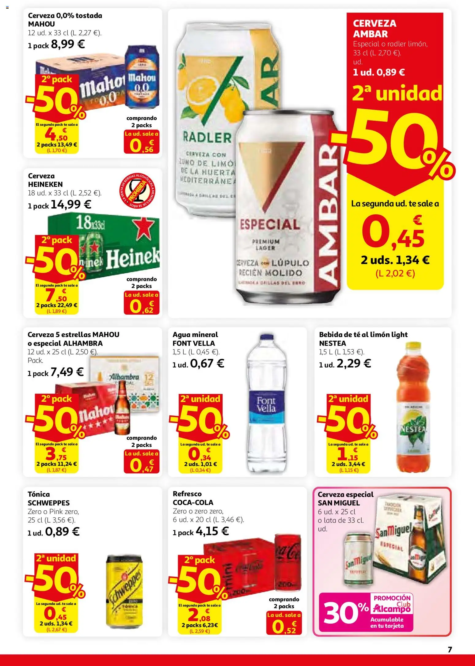 Alcampo - HG Catalán │ válido desde el 26.02.2026 | Página: 7 | Productos: Cerveza, Té, Agua mineral, Σπανάκι