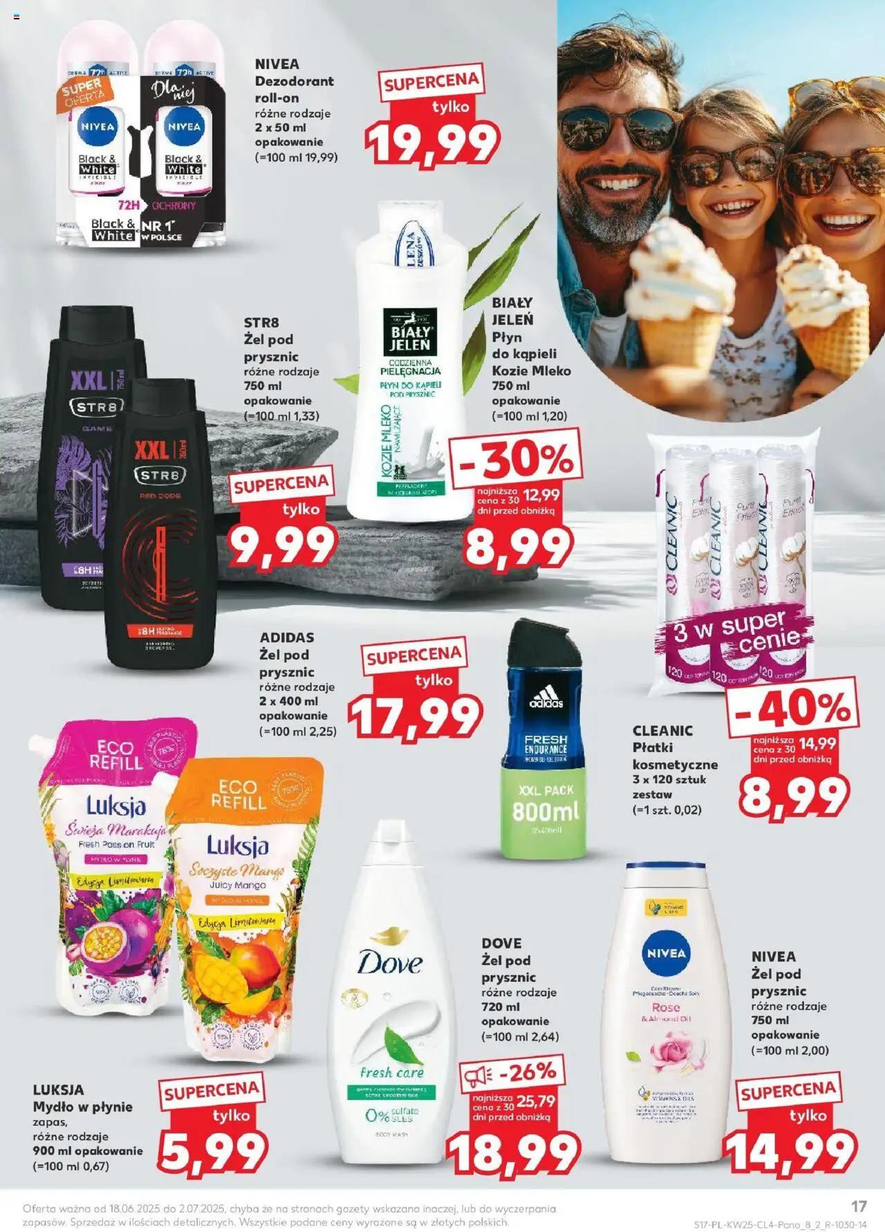 Kaufland gazetka - Piękne okazje na lato od 18.06.2025 | Strona: 17 | Produkty: Płyn do kąpieli, Prysznic, Płatki kosmetyczne, Żel pod prysznic