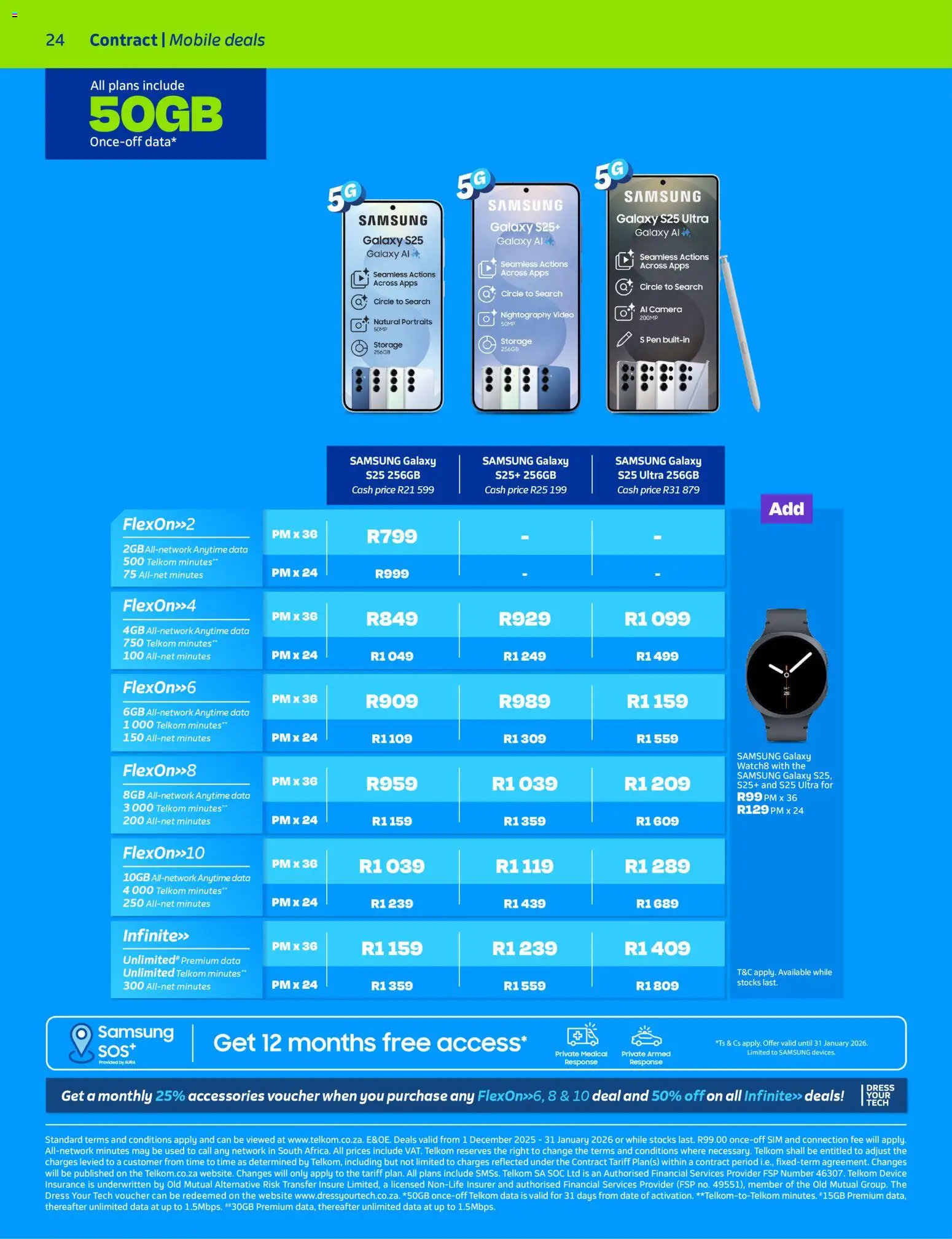 New Telkom catalogue – valid from 01.12.2025 | Page: 24 | Products: Dress, Data, Sim, Pen