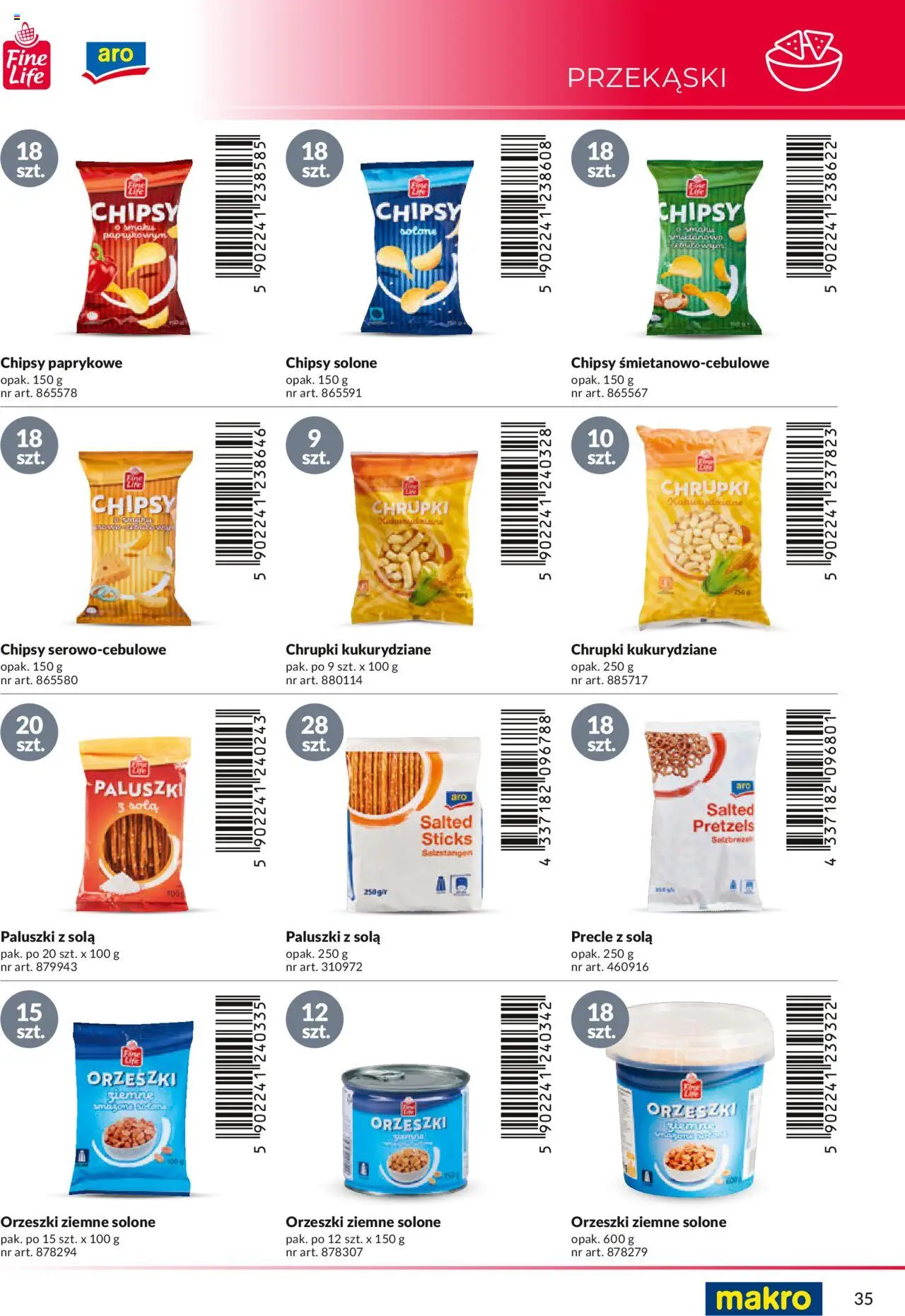 Makro Gazetka - Katalog marek własnych dla właścicieli sklepów od 18.04.2024 | Strona: 35 | Produkty: Chipsy, Paluszki