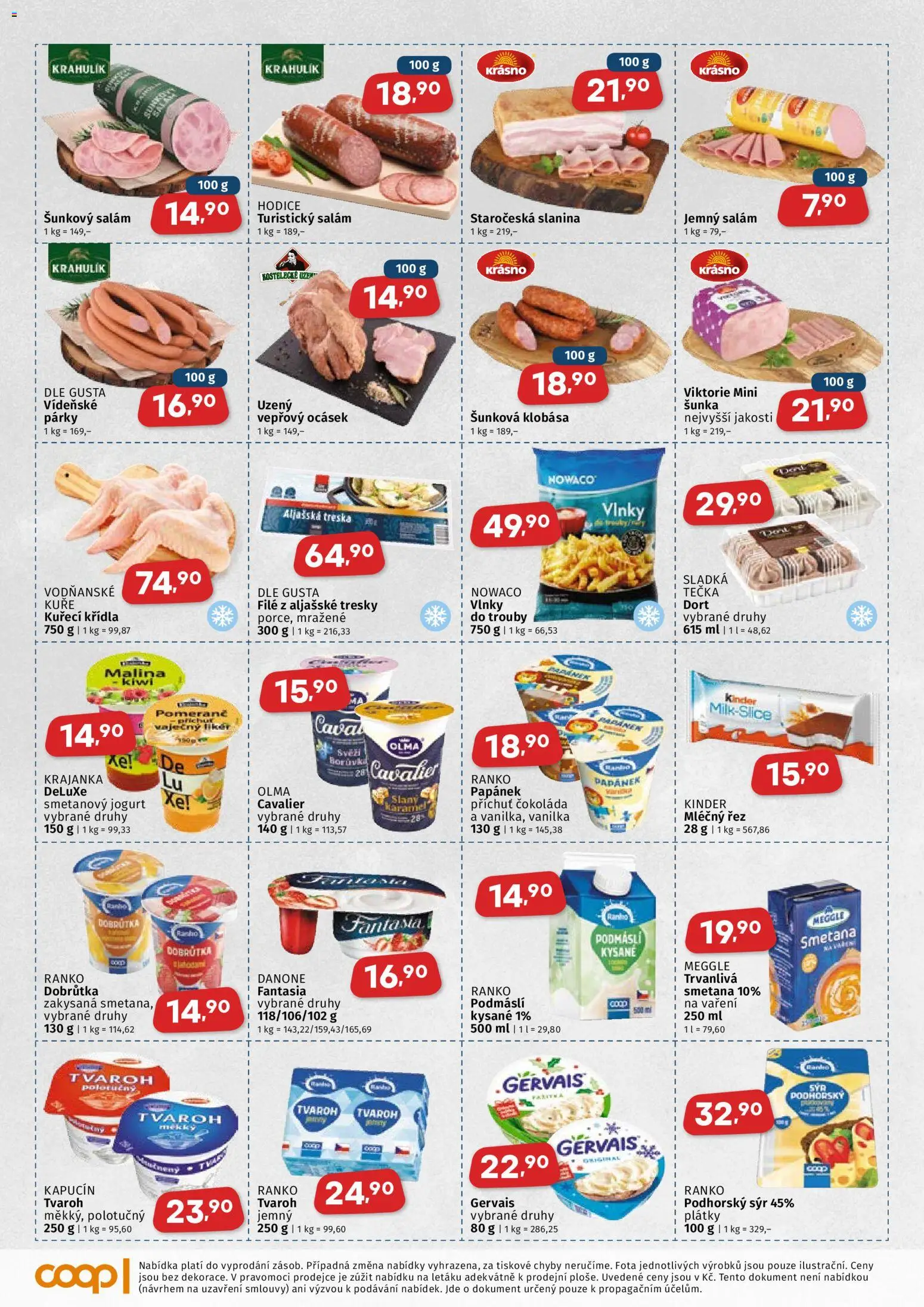 Coop leták - Východočeský region od 05.11.2025 | Strana: 2 | Produkty: Smetanový jogurt, Salám, Párky, Kuře