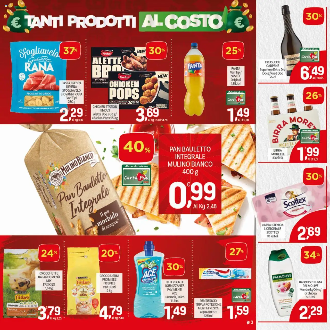 Volantino CRAI del 16.10.2025 | Pagina: 3 | Prodotti: Prosciutto Crudo, Dentifricio, Birra, Pasta
