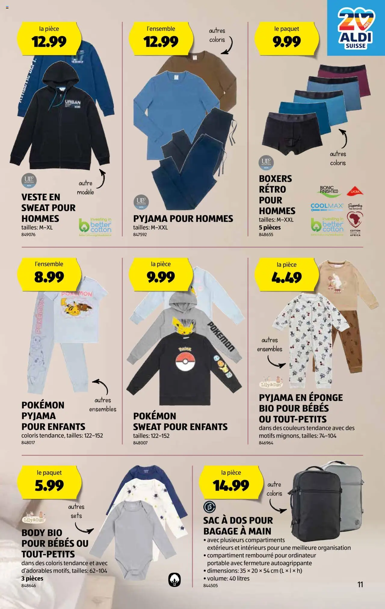 Aldi Aktionen FR – gültig ab 11.09.2025 | Seite: 12 | Produkte: Pyjama