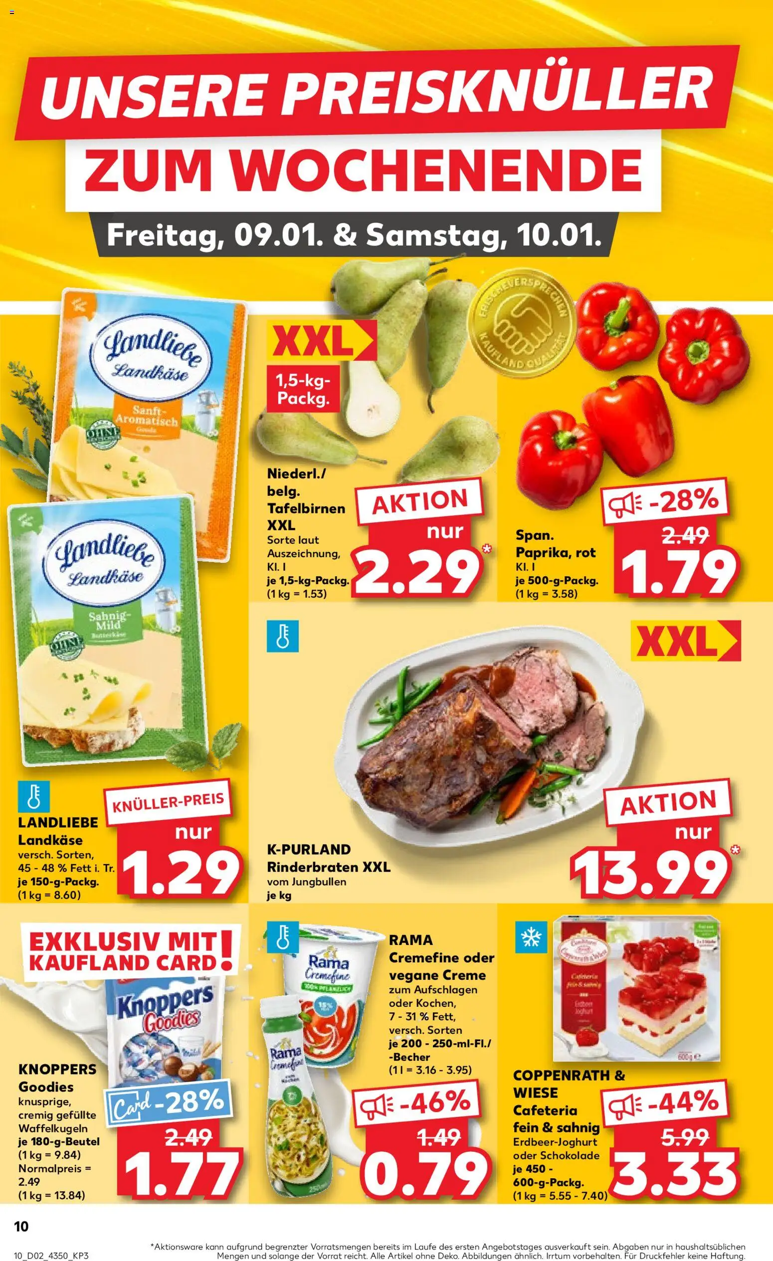 Kaufland prospekt Potsdam	 – gültig ab 08.01.2026 | Seite: 10 | Produkte: Rinderbraten, Schokolade, Rama cremefine, Creme
