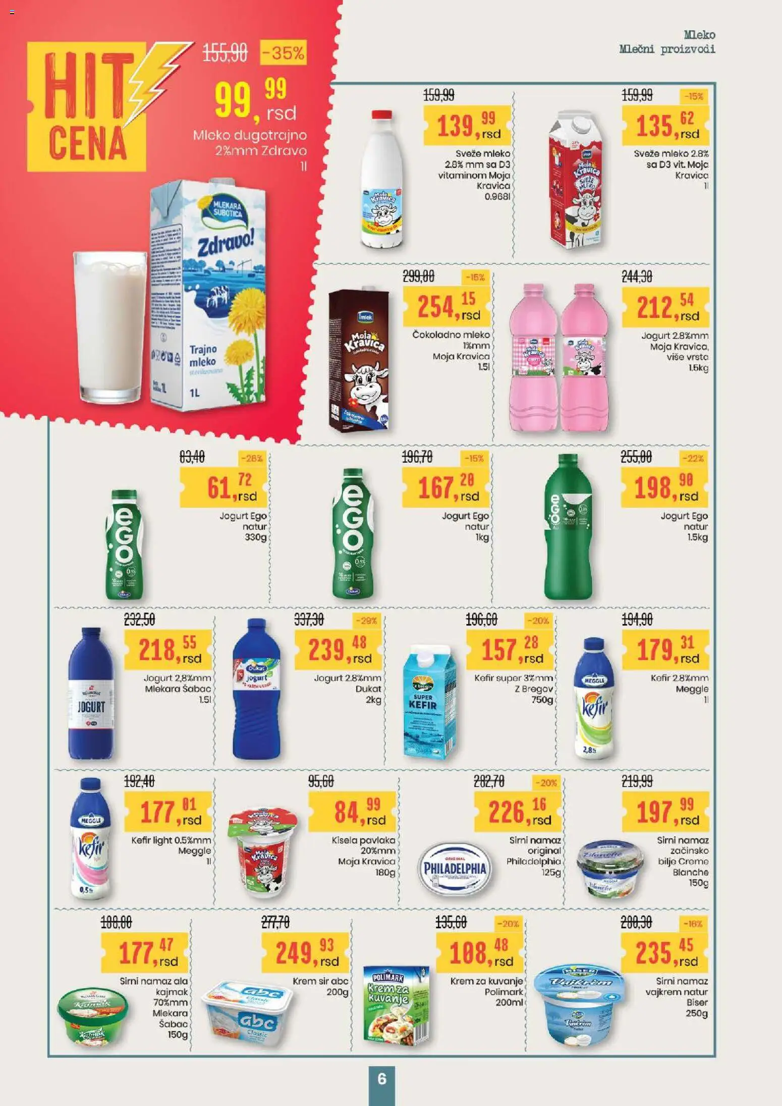 Aroma Market katalog - važi od 13.11.2025 | Strana: 6 | Proizvode: Mleko, Sir, Jogurt, Pavlaka