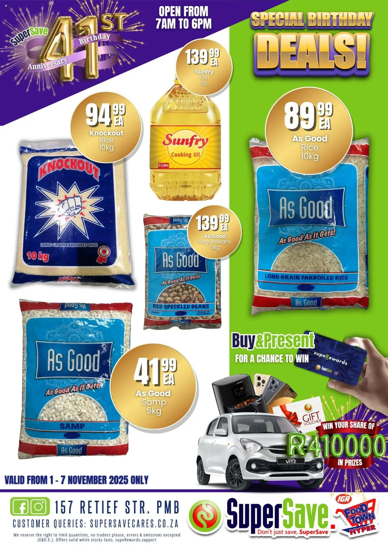 New Super Save catalogue – valid from 31.10.2025 | Page: 46 | Products: Beans, Oil, Rice, Sugar