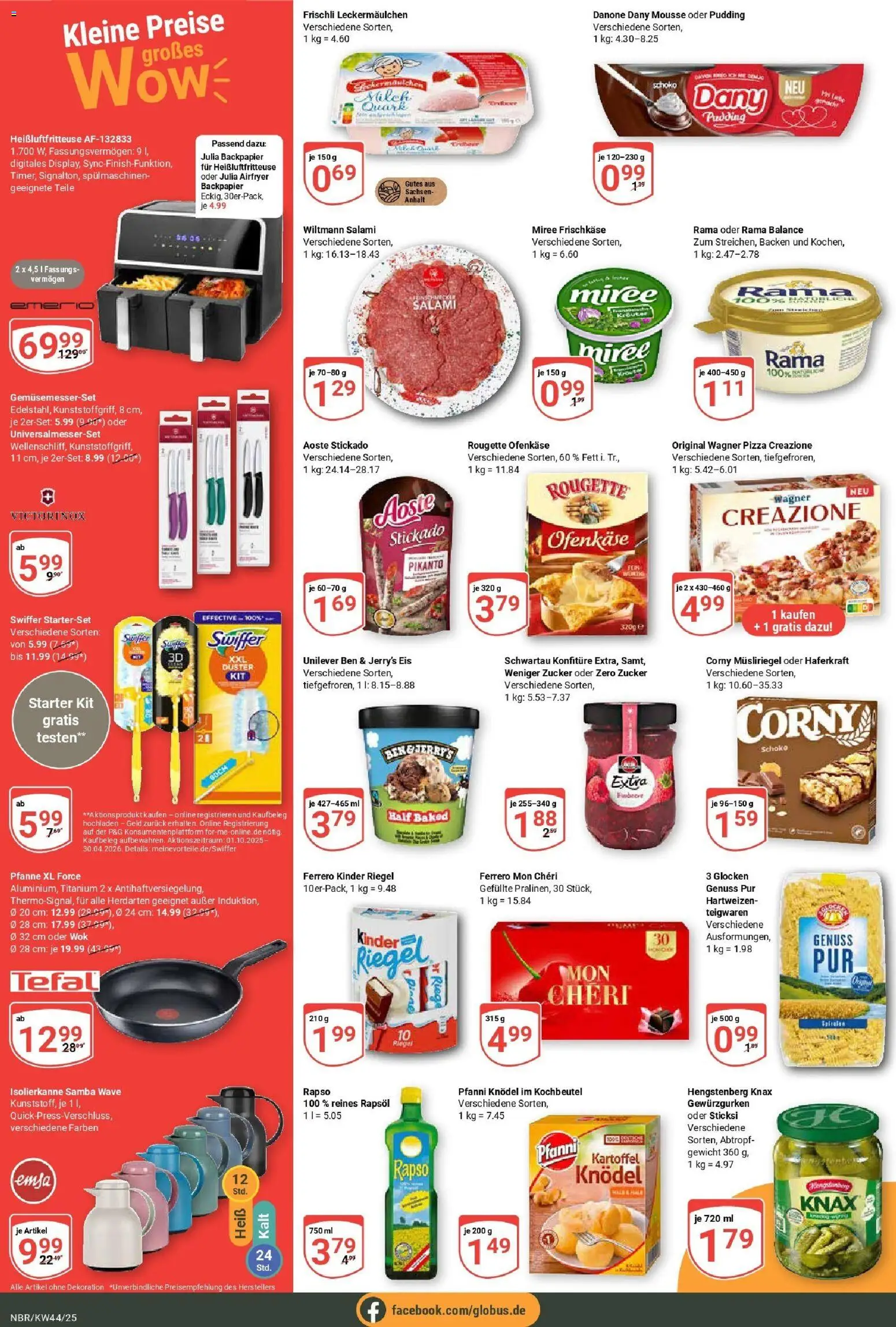 Globus prospekt Neubrandenburg	 – gültig ab 26.10.2025 | Seite: 4 | Produkte: Rama, Kinder riegel, Ben & Jerry's, Wok