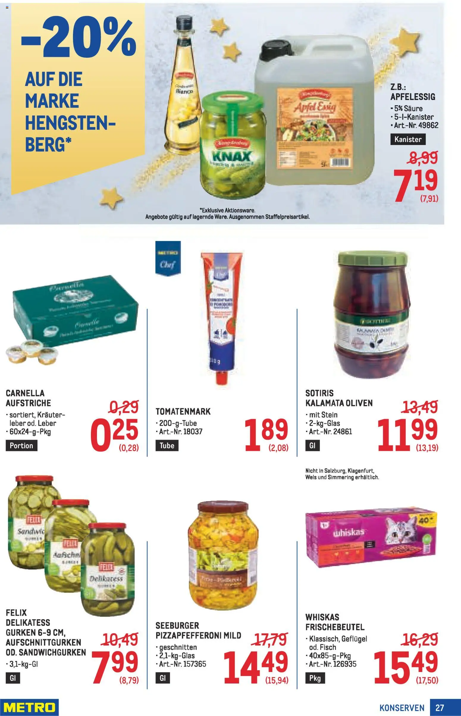 Metro angebote Profi gültig ab 13.11.2025 | Seite: 27 | Produkte: Gurken, Szeder, Äpfel, Fisch