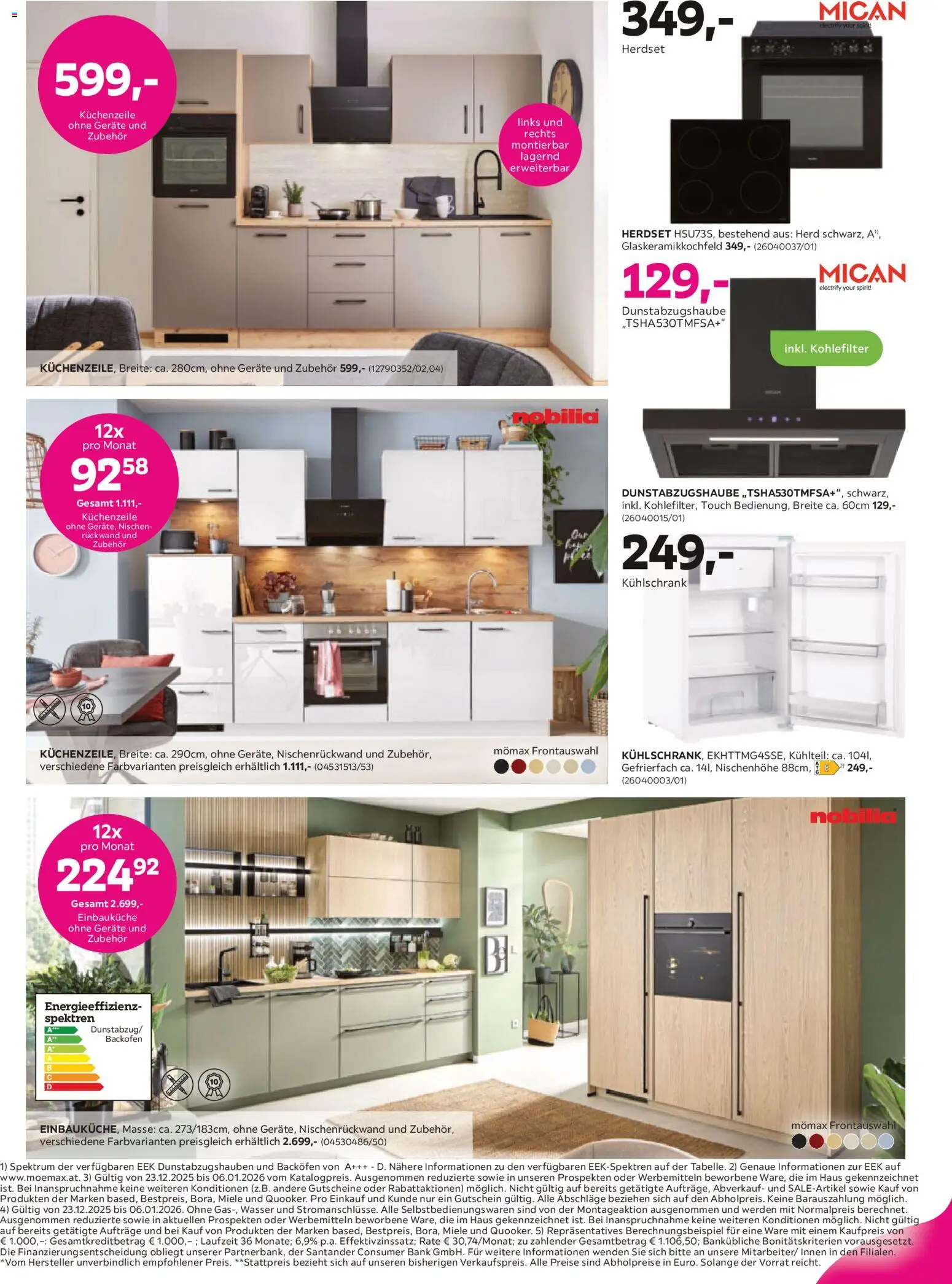 Mömax Prospekt aktuell gültig ab 22.12.2025 | Seite: 4 | Produkte: Wasser, Kühlschrank, Herd, Küchenzeile
