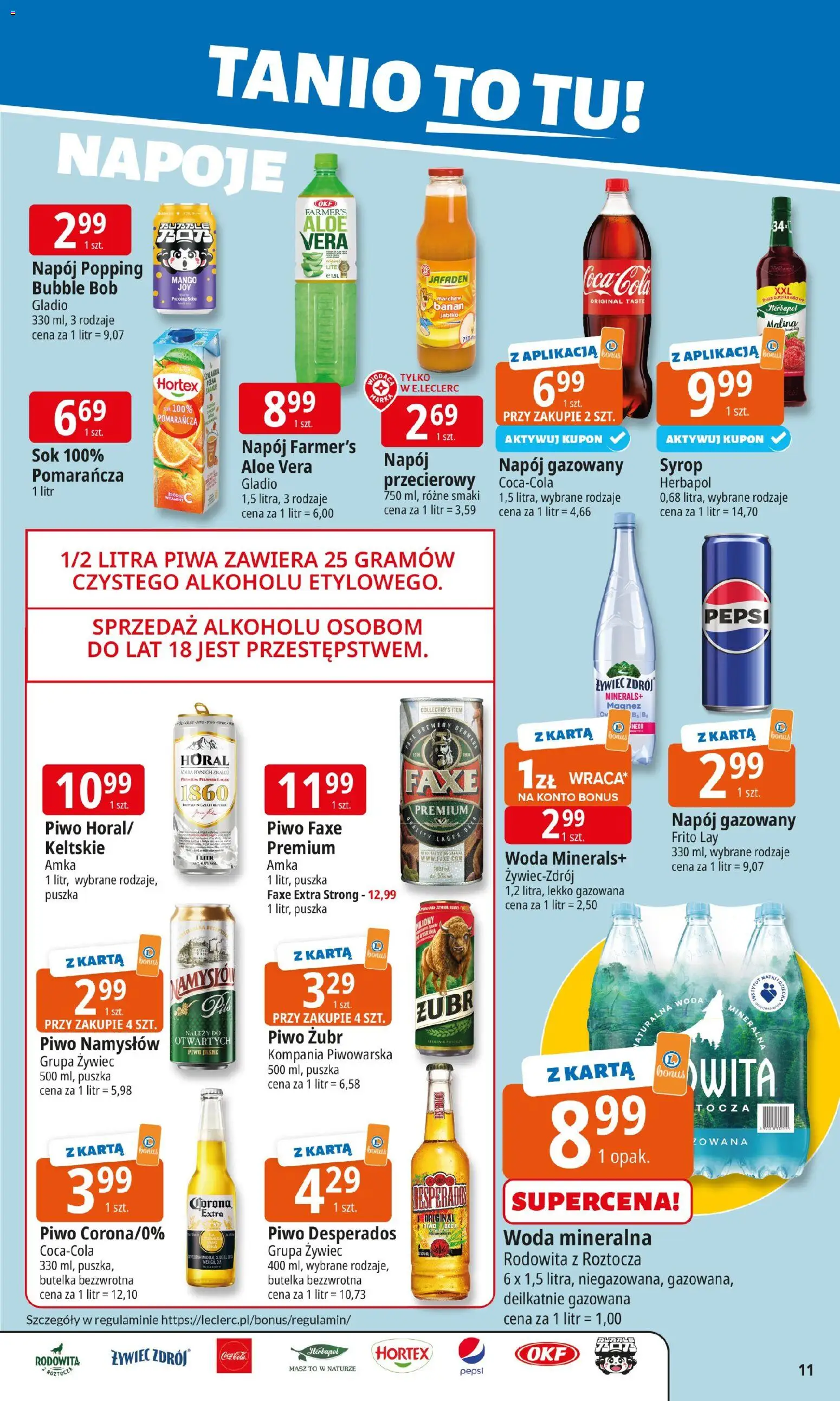 E.Leclerc Gazetka - Warszawa Bielany od 04.11.2025 | Strona: 11 | Produkty: Mango, Piwo, Banan, Piwo Namysłów