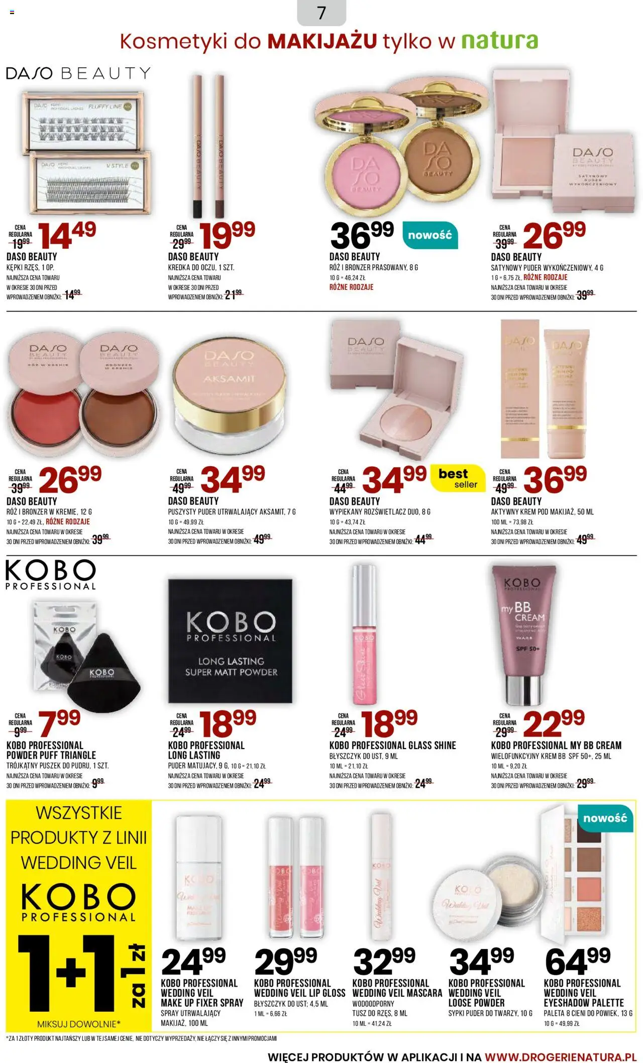Drogerie Natura Gazetka od 04.08.2025 | Strona: 7 | Produkty: Róż, Rozświetlacz, Krem, Fixer