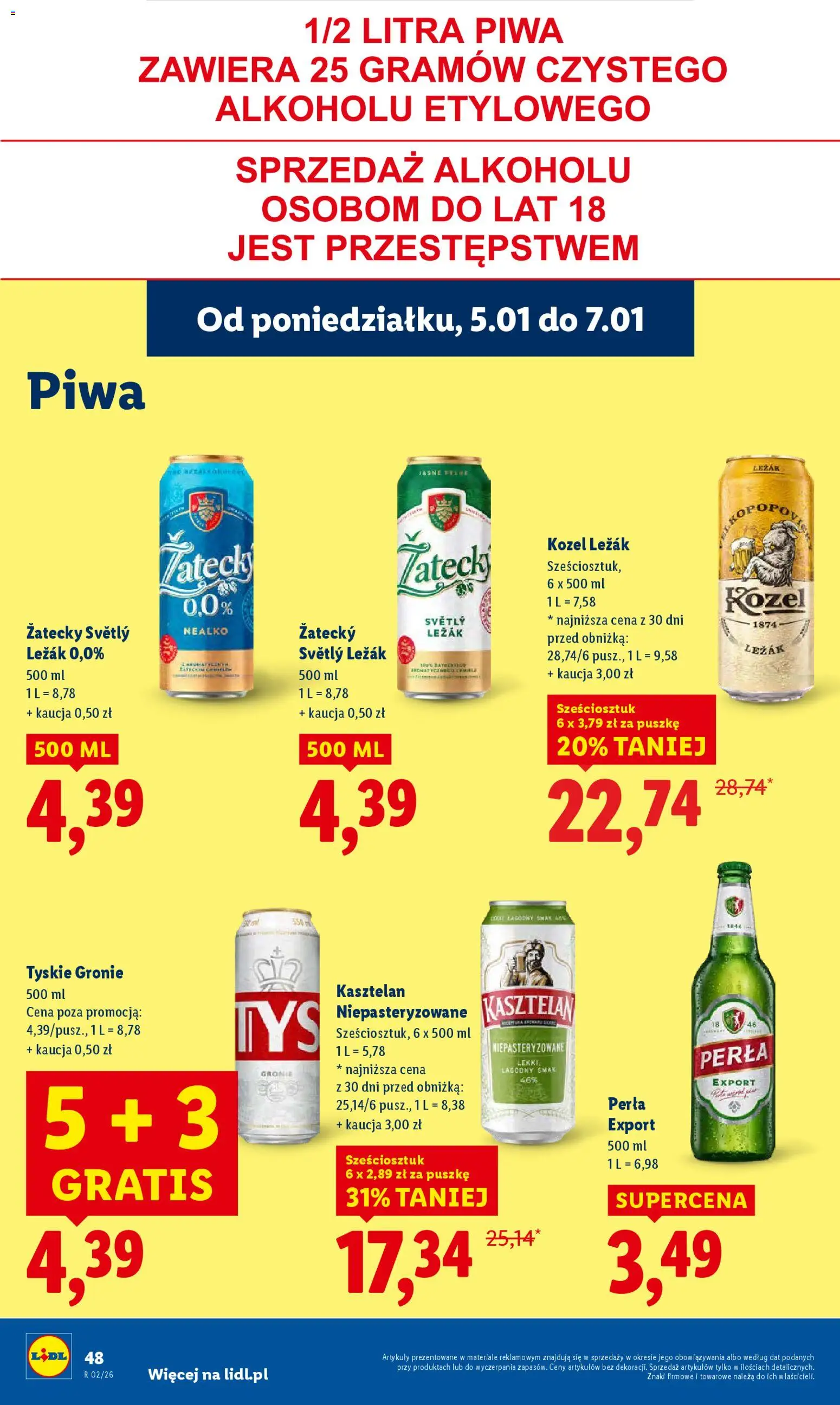 Lidl Gazetka od 05.01.2026 | Strona: 50 | Produkty: Leżak, Tyskie