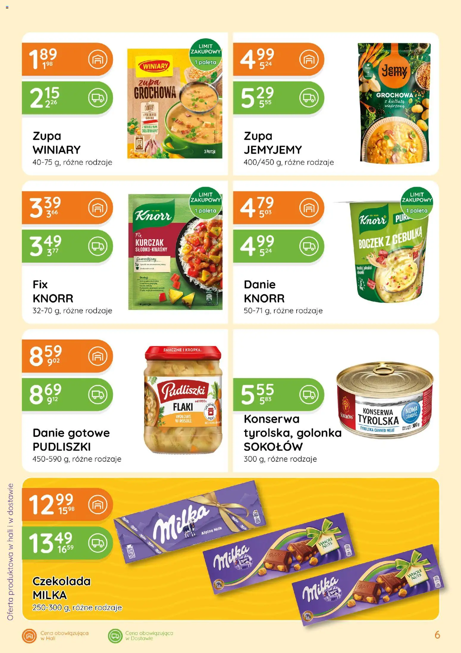 Eurocash gazetka od 19.03.2026 | Strona: 6 | Produkty: Kiełbasa, Milka, Zupa, Czekolada