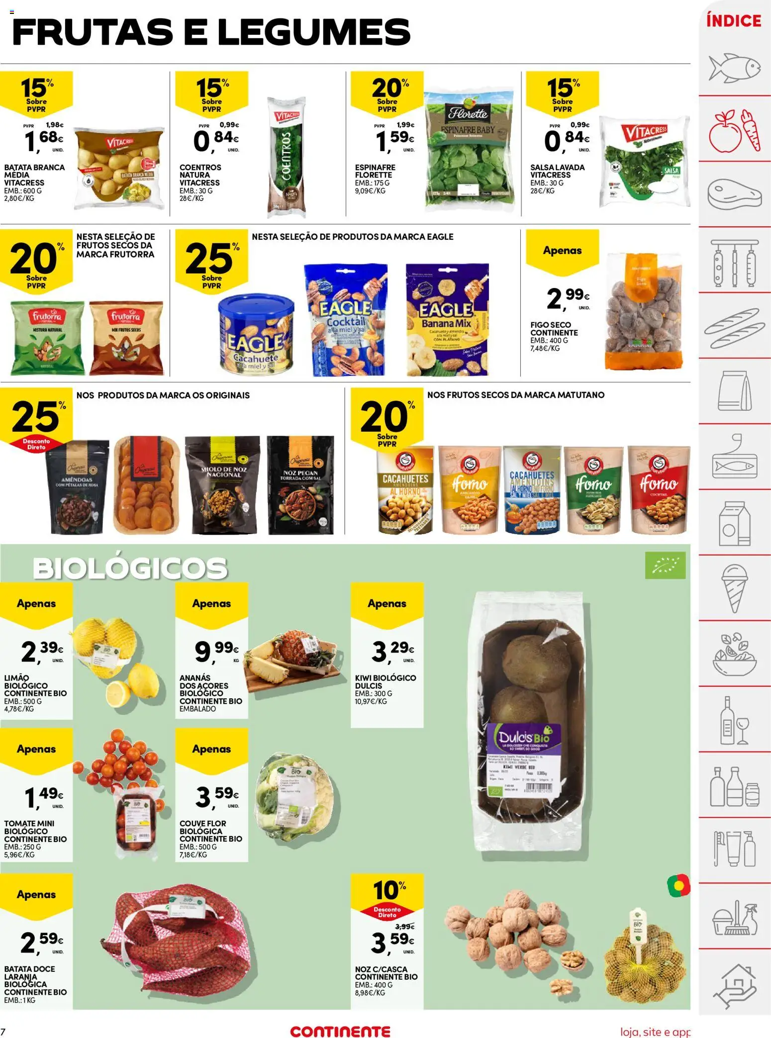 Continente folheto │ válido de 16.12.2025 | Página: 7 | Produtos: Amêndoas, Batata, Sal, Couve