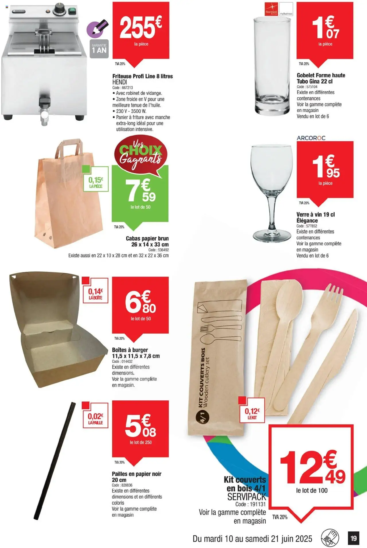  | Page: 19 | Produits: Robinet, Friteuse, Panier, Vin