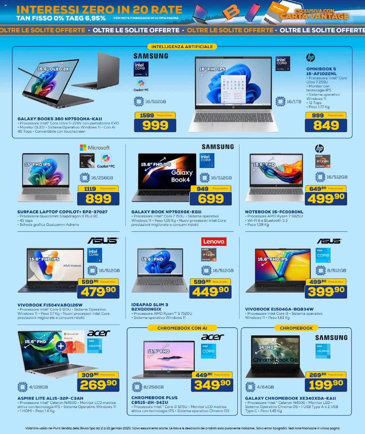 Volantino BRUNO del 02.01.2026 | Pagina: 8 | Prodotti: Monitor, Notebook, Laptop, USB