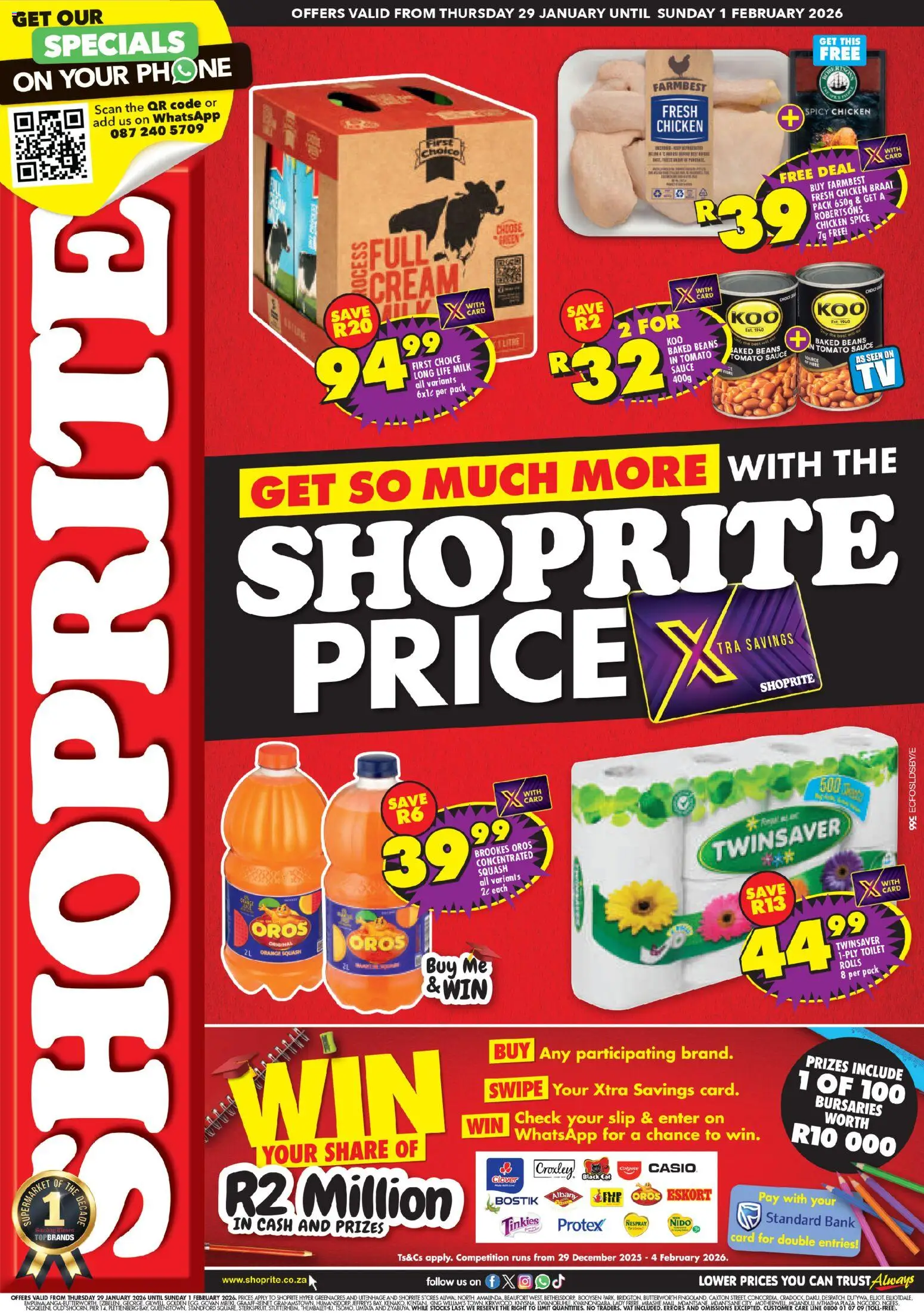 New Shoprite catalogue – valid from 29.01.2026 | Page: 1 | Products: Beans, Baked beans, Squash, Tomato sauce