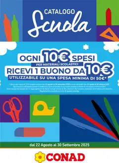 Anteprima del volantino Conad Scuola Lazio catalogo valido a partire dal 22.08.2025