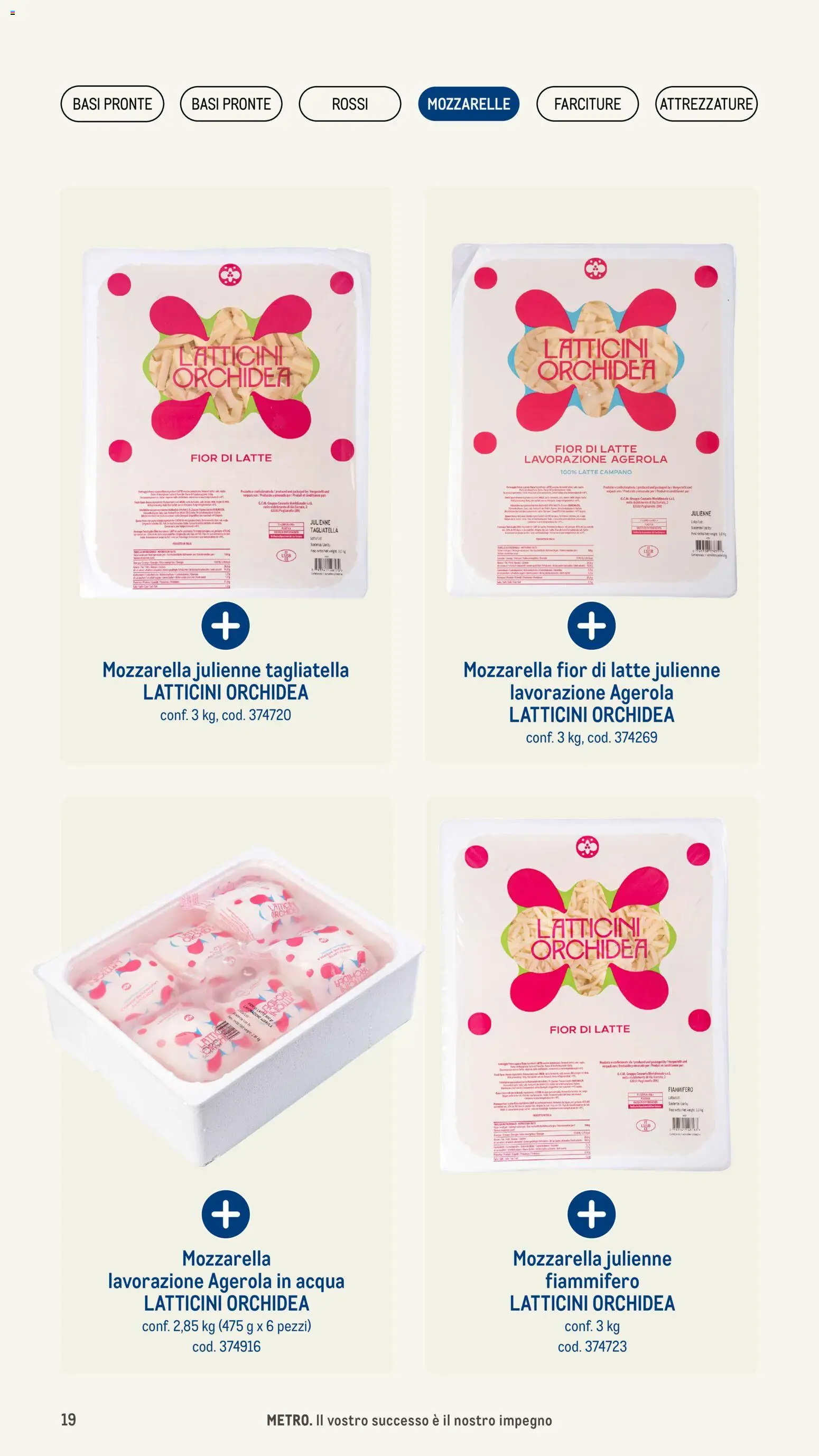 Volantino Metro del 08.01.2026 | Pagina: 19 | Prodotti: Acqua, Mozzarella, Latte, Orchidea