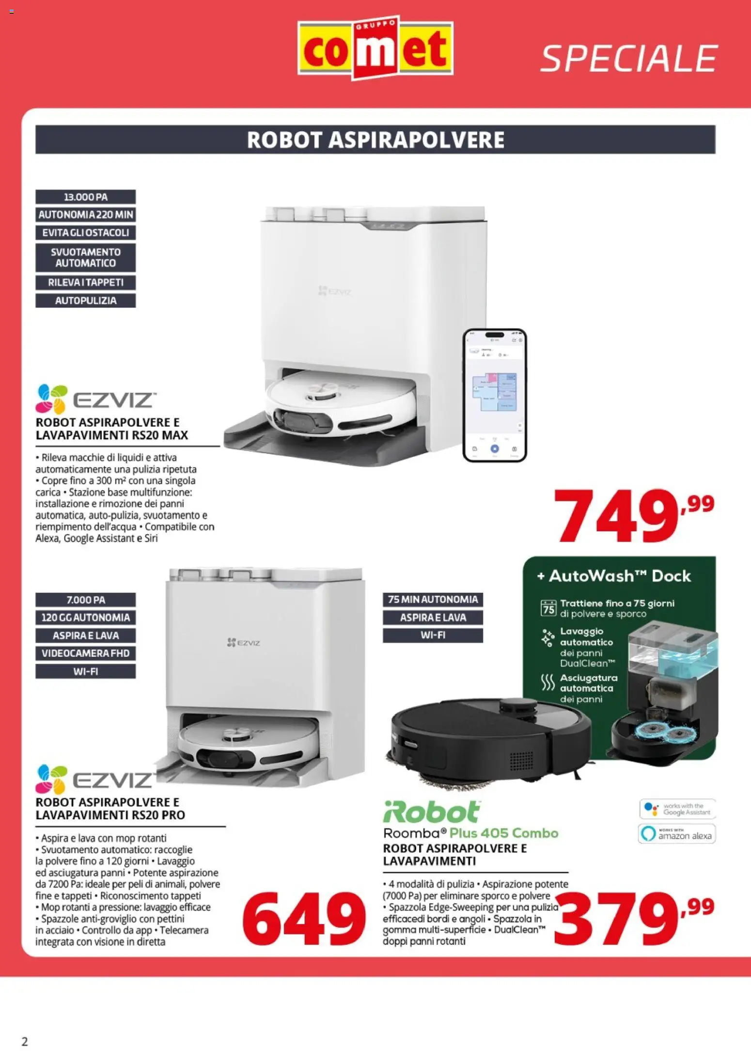 Volantino Comet del 06.03.2026 | Pagina: 2 | Prodotti: Spazzola, Robot aspirapolvere, The, Aspirapolvere