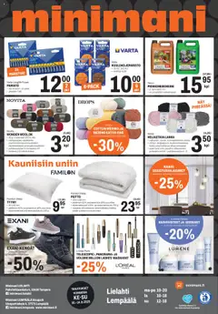 Minimani-mainoslehti voimassa 10.09.2025 alkaen